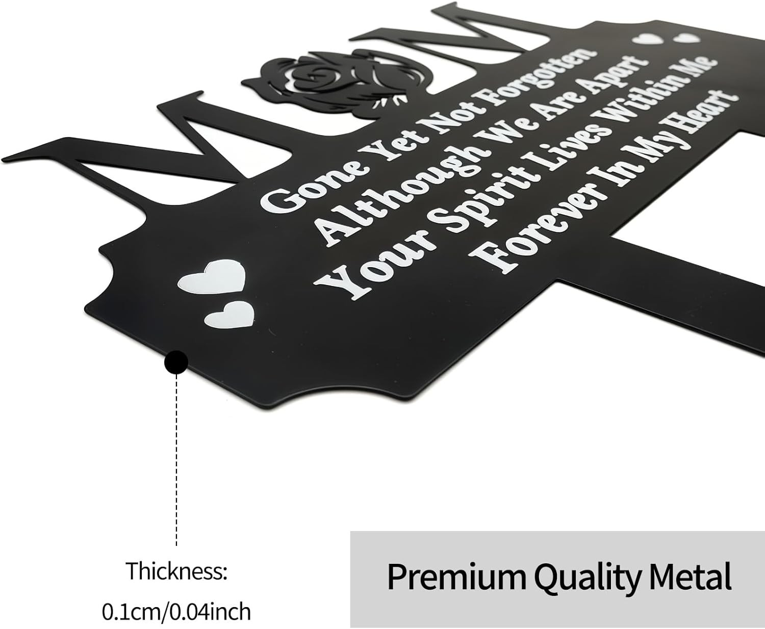 Metal Memorial Grave Markers for Mom Grave Rose Decorations for Cemetery Loss of