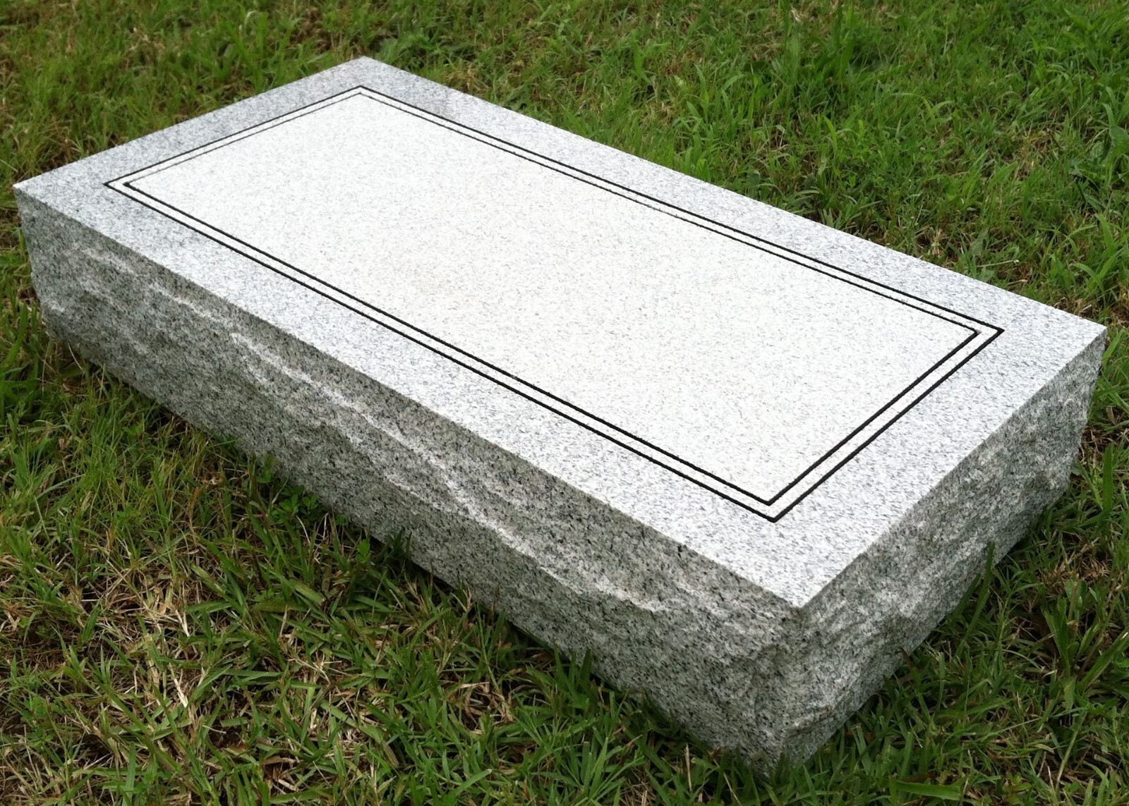 Granite Memorial Flat Companion Grave Marker Cemetery Funeral Gray 24″x12″x4″