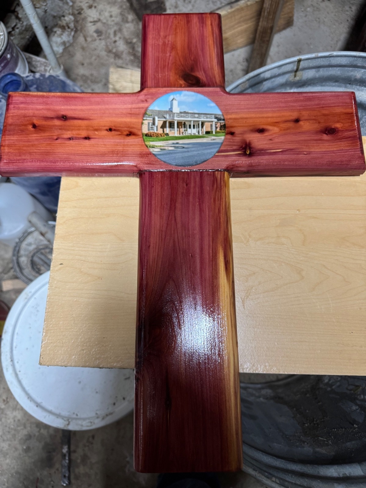 Epoxy coated custom graveside and roadside memorial crosses.