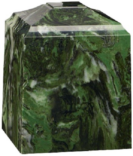 Small/Keepsake 45 Cubic Inch Green Cultured Marble Cremation Urn for Ashes