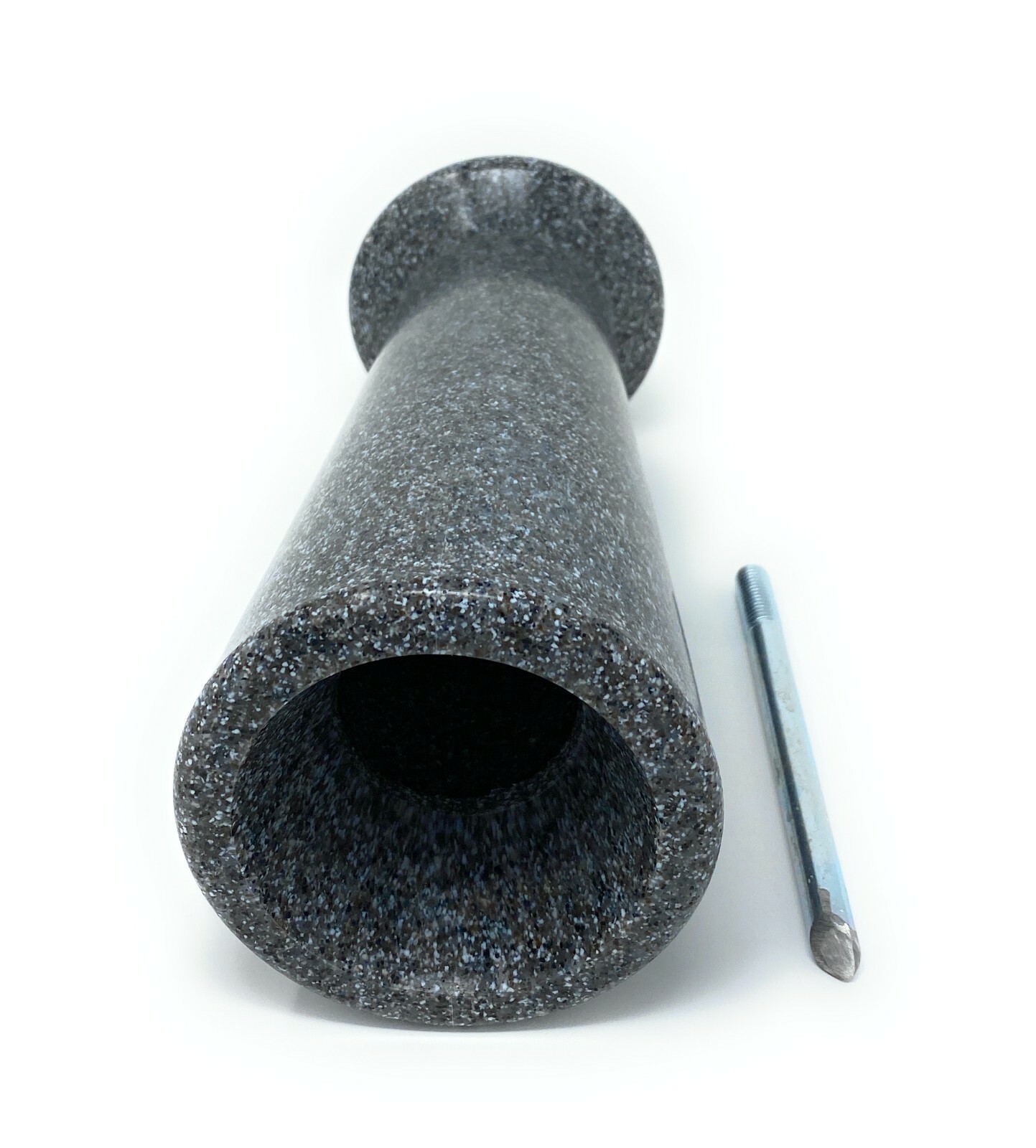 Optimum Memorial Slim Cemetery Flower Vase, Black Granite Monzonite, Plastic