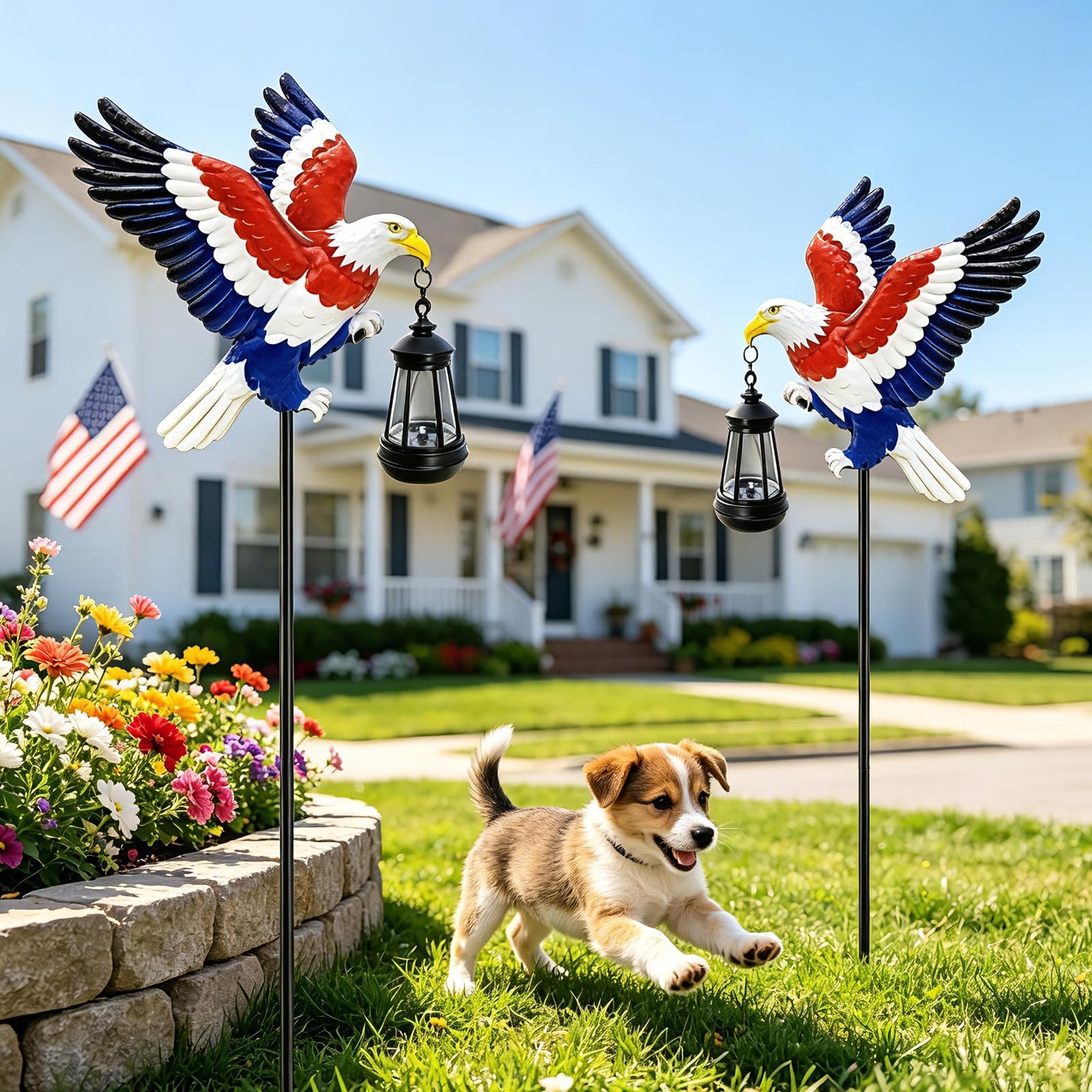 USA 250th Anniversary Solar Eagle Garden Stake Lights, 4th of July Decoration…