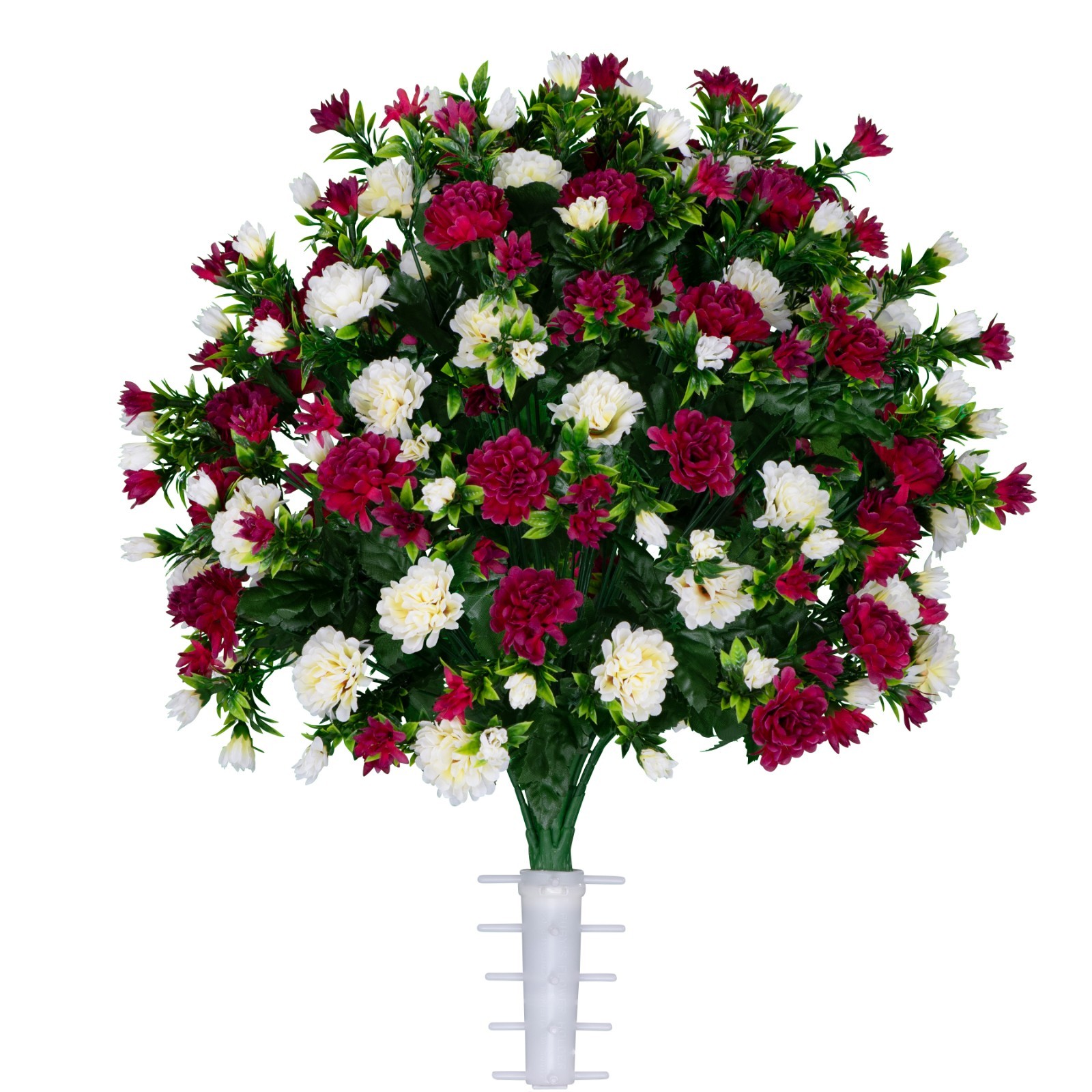 Artificial Cemetery Flowers – Beauty and Cream Garden Mums Bouquet