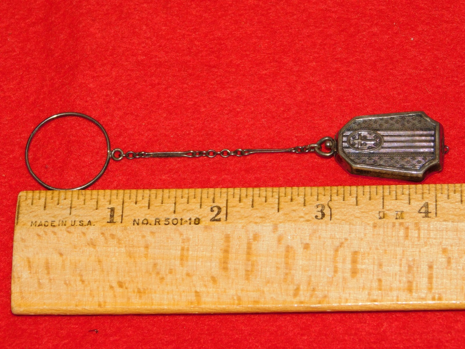 VINTAGE JEWELRY CREMATION OR HAIR 1″ HIGH STERLING SILVER CROSS COFFIN