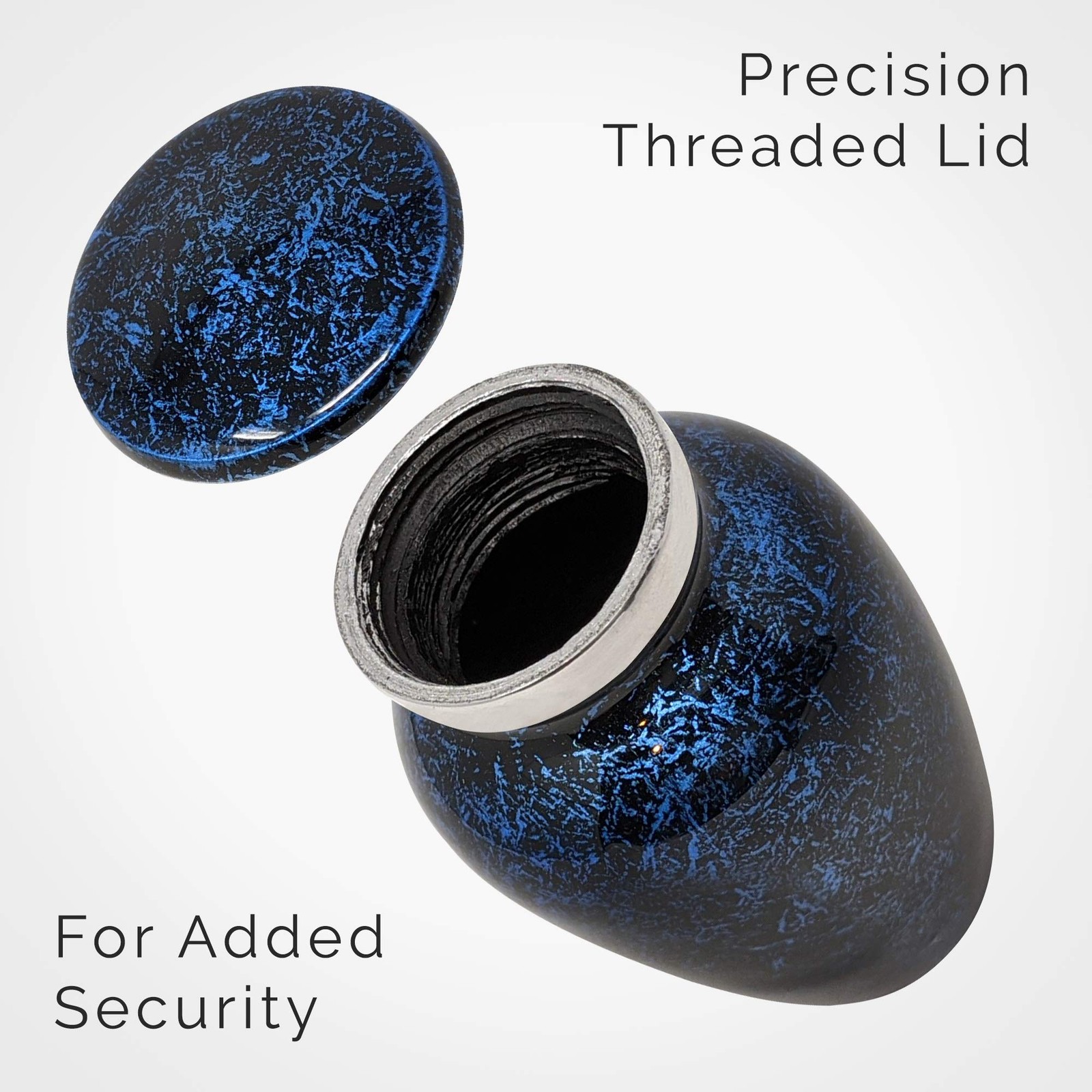 Small Blue Keepsake Cremation Urn for Human 1 Count (Pack of 1), 1 Dark