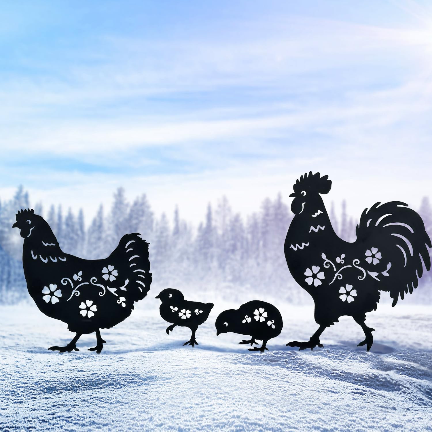Chicken Decorative Garden Stakes Yard Art Gifts for Chicken Lovers