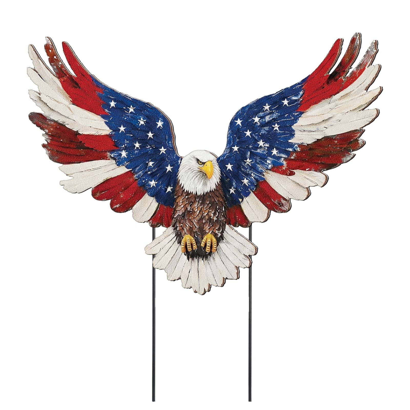 Patriotic Eagle Metal Garden Stakes for 4th of July Outdoor Decor