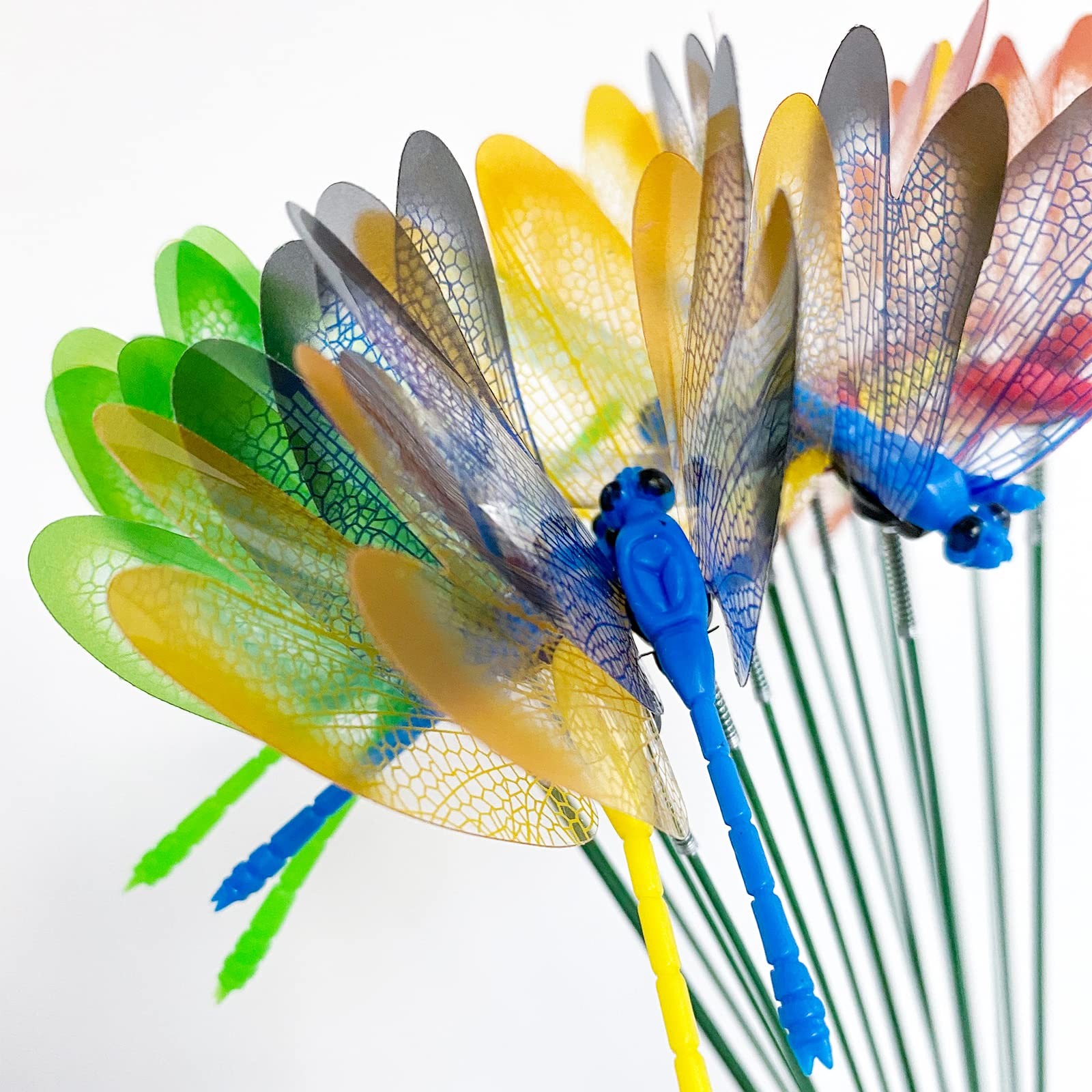 20 Pcs Garden Dragonfly Stakes – Fake Dragonflies Removable Plastic Fake Drag…