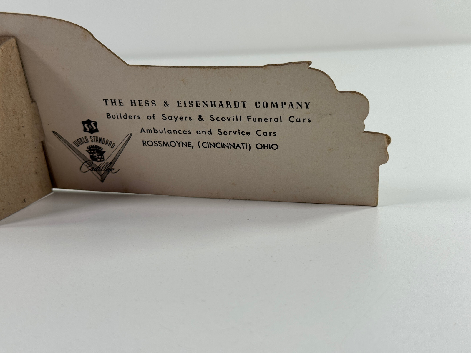 RARE Cadillac Funeral Hearse Superline Knickerbocker Die Cut Store Display SIgn