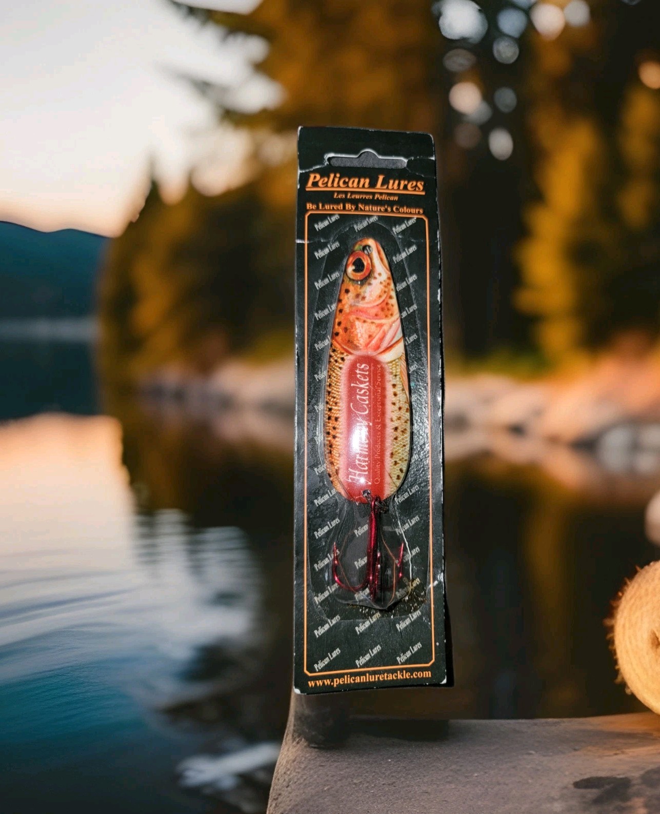 VINTAGE FUNERAL HOME CASKET Co COMPANY FISHING LURE ADVERTISING MORTUARY PELICAN