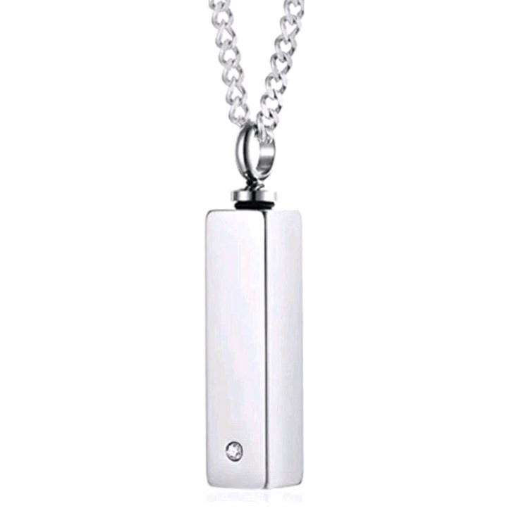 Urn Necklace Ashes Men Women Cremation Jewelry for Ashes Stainless Steel Gem