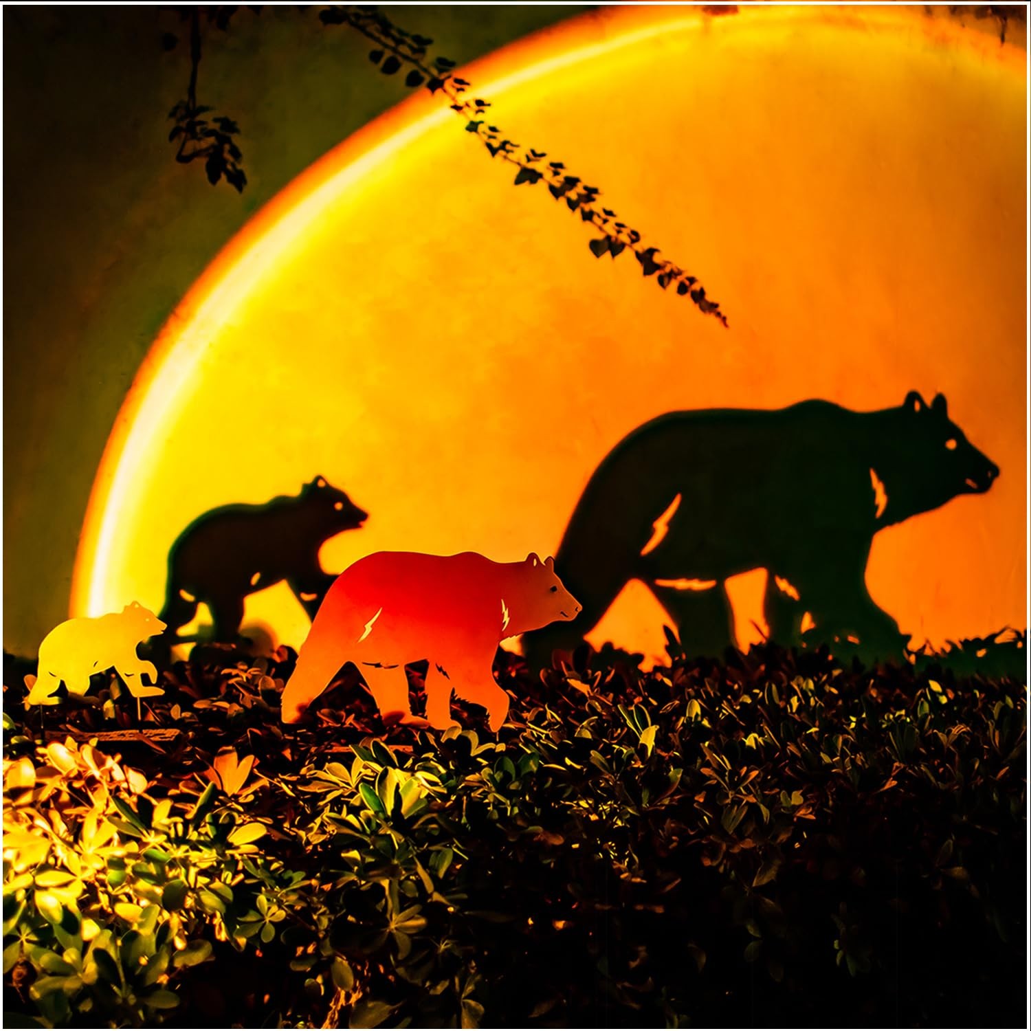 Bear Garden Stakes – Black Bear Silhouette Yard Art for Outdoor Decor