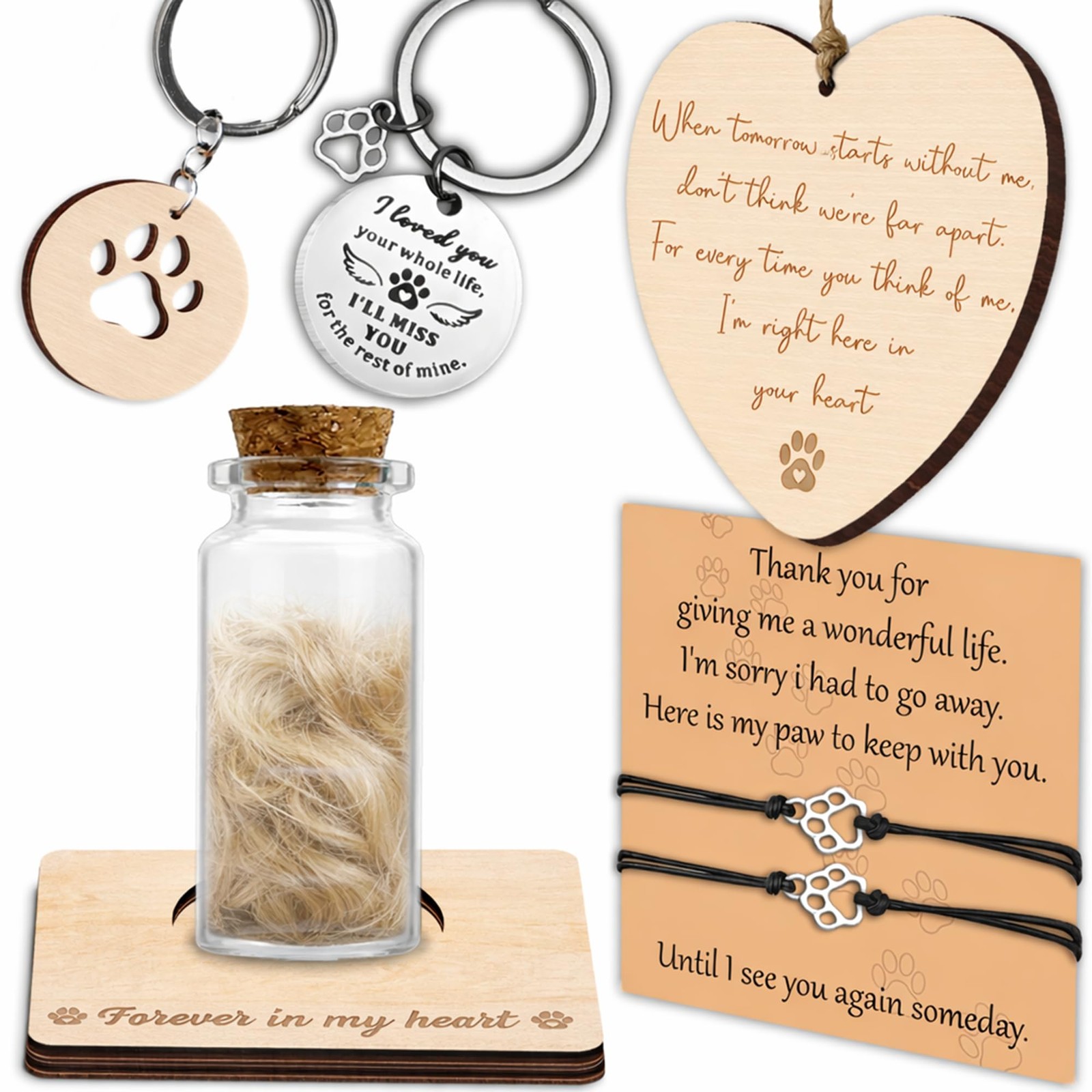 Pet Memorial 5in1 Keepsake Ashes, Fur, Hair for Dog & Cat Loss Remembrance