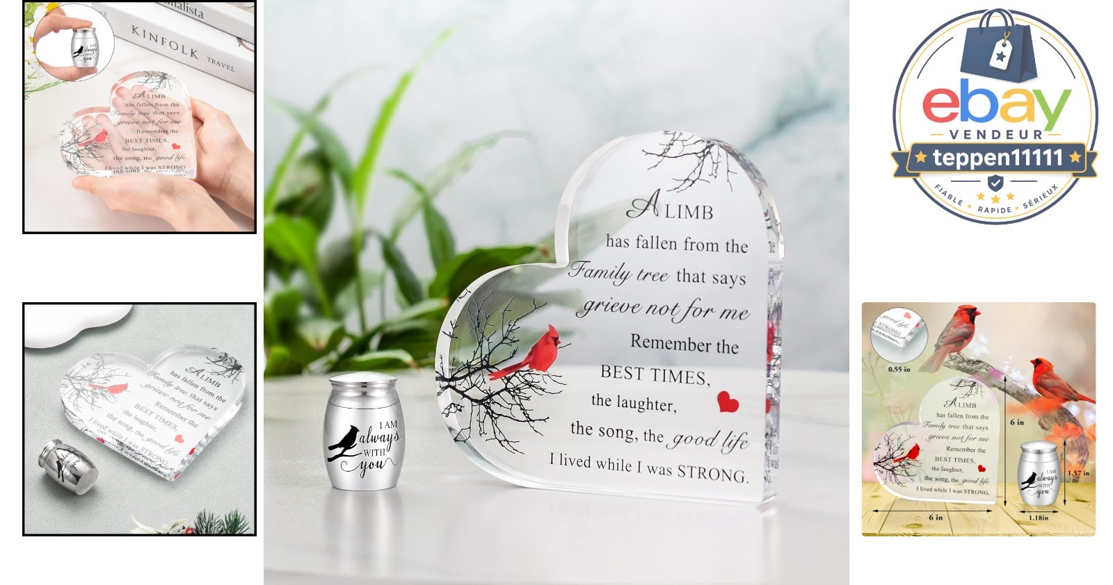 Cardinal Urns for Adult Female Memorial Gifts
