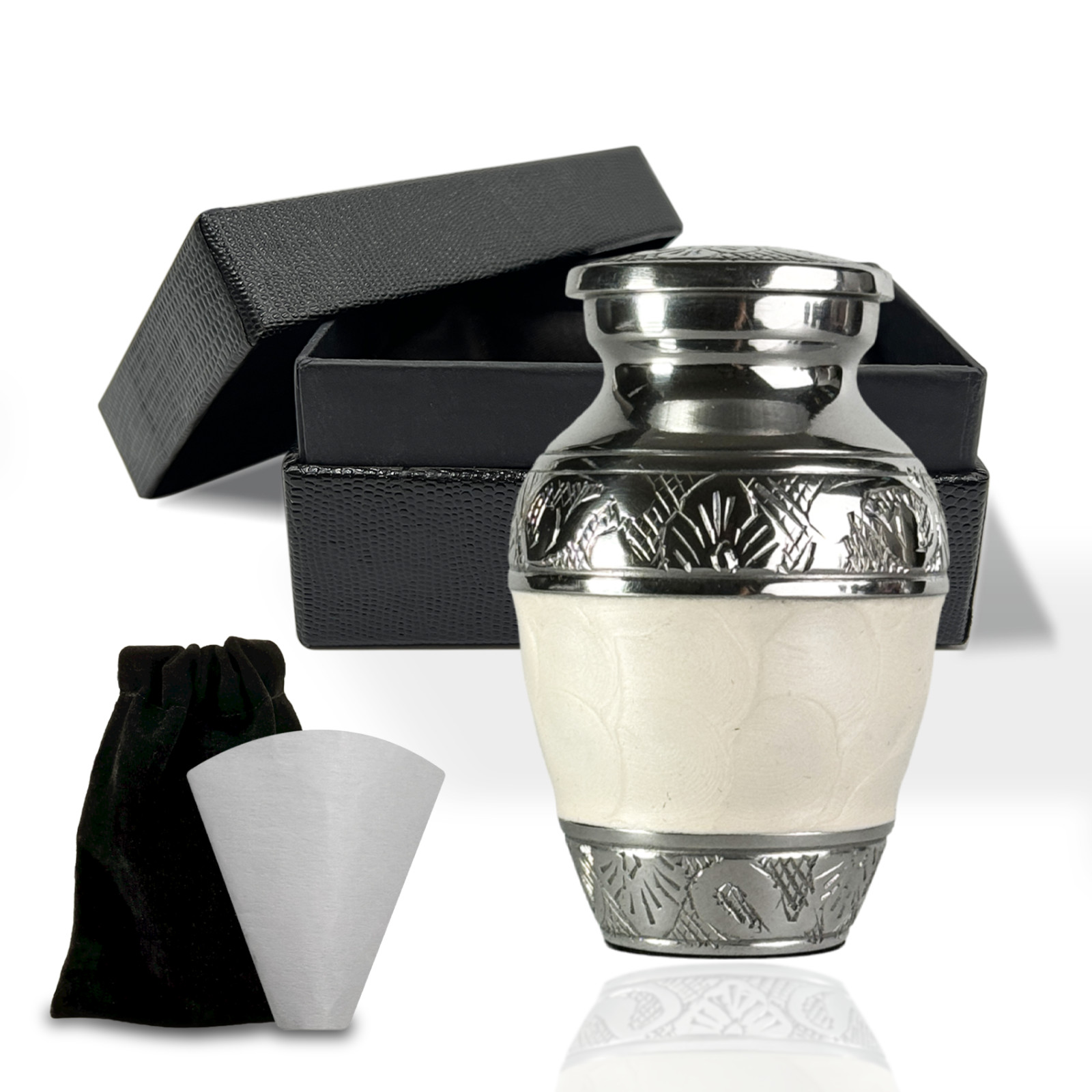 Handcrafted 3 Inch Small Urn for Human Ashes Keepsake-Pearl White Mini Urns