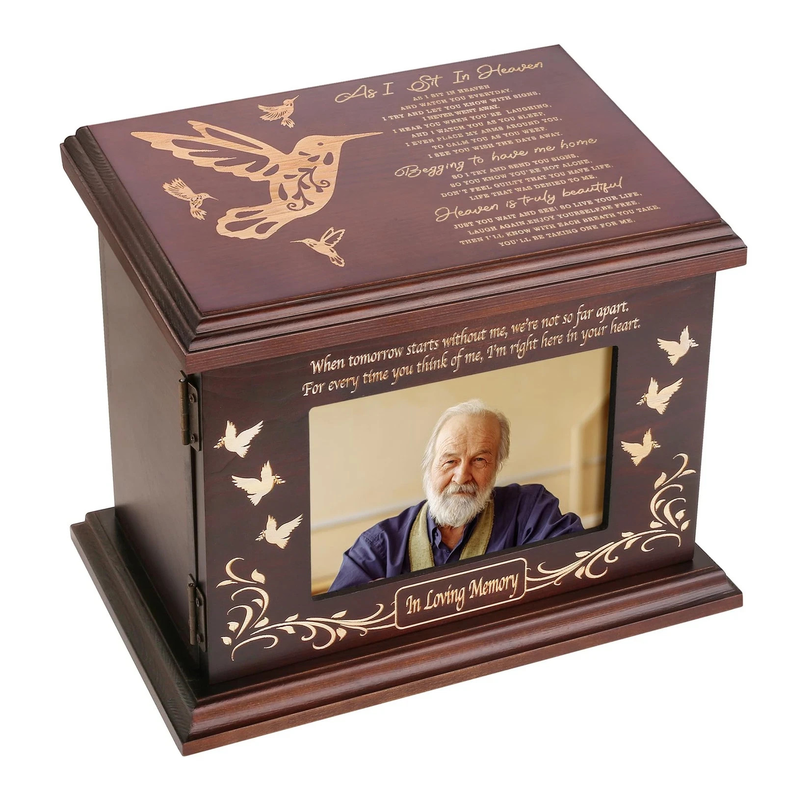 Cremation Urns for Ashes, Wooden Picture Frame Caskets, Holds 250 LBS
