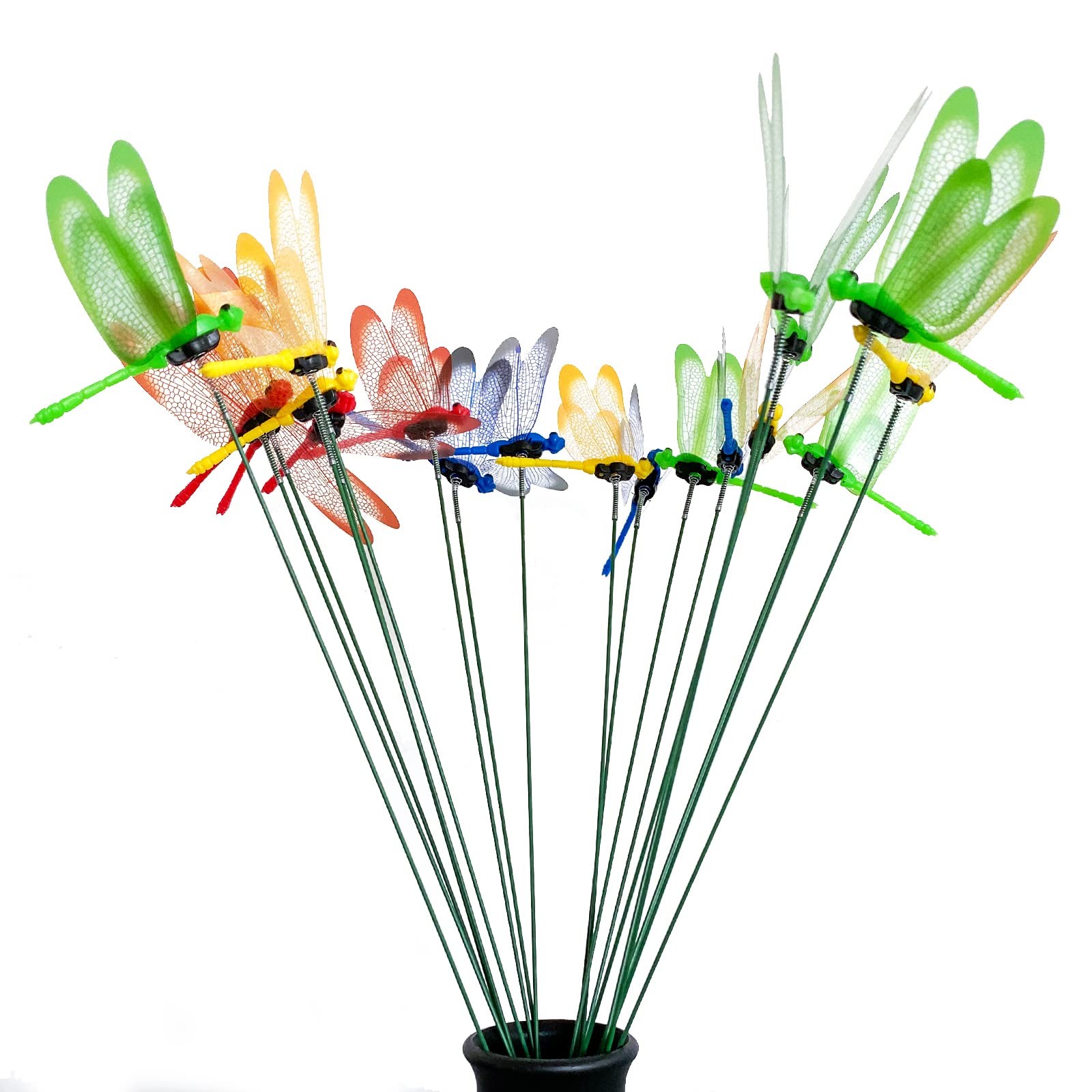 20 Pcs Garden Dragonfly Stakes – Fake Dragonflies Removable Plastic Fake Drag…