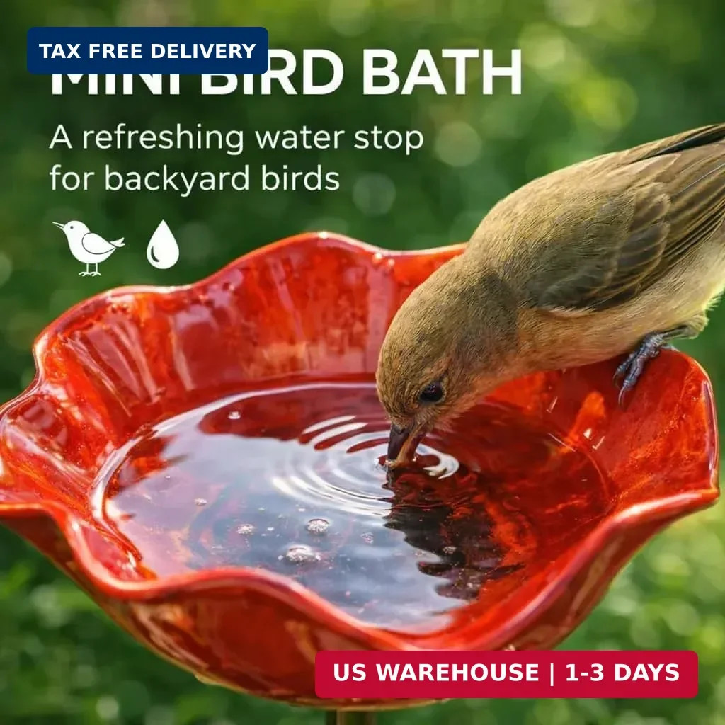 Metal Flower Garden Stakes Bird Bath – Handmade Metal Flower Garden Stake – Bird