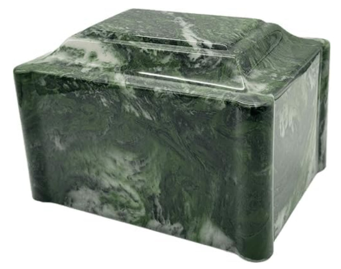 Pine Color Cremation Urn Vault w/ Photo & Laser Engraved Name Dates & Emblem