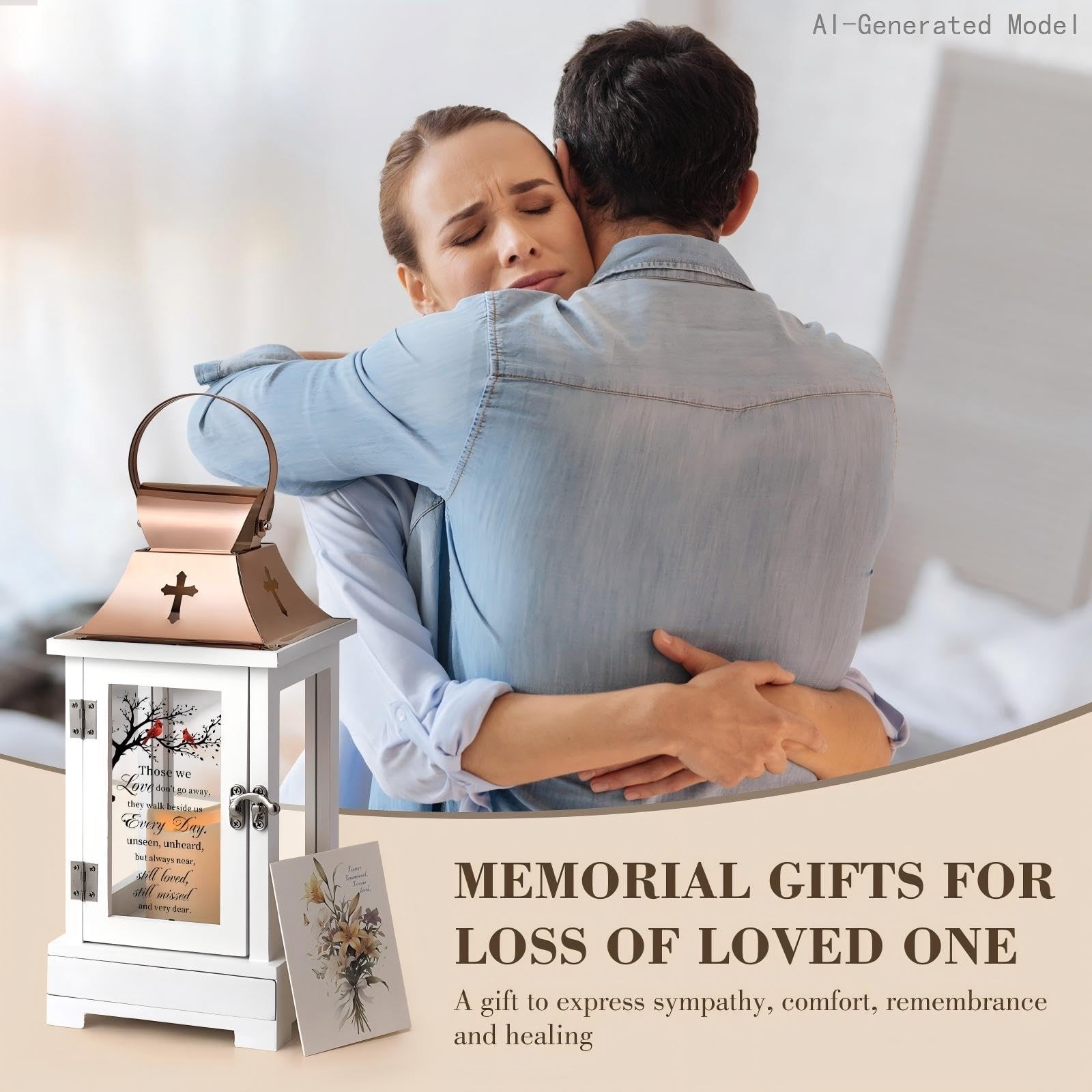 Memorial Lantern with Keepsake Drawer – Sympathy Gifts for Loss of Loved One