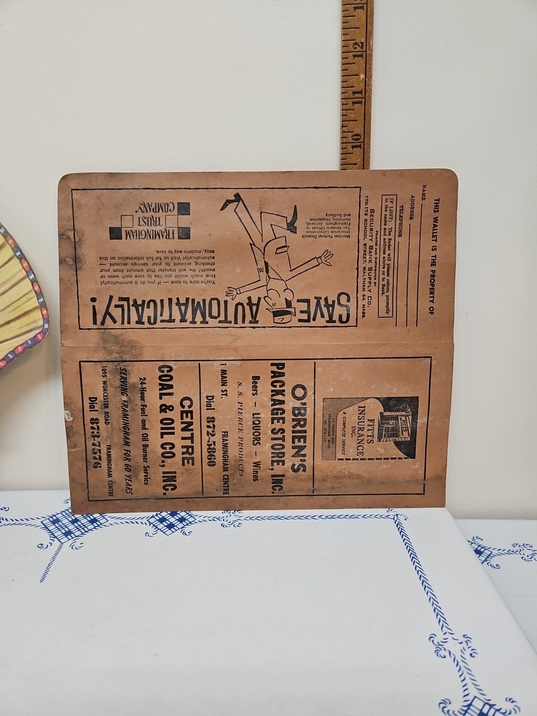 FUNERAL HOME Advertising LOT . 1-ASHTRAY-N.O.S+2-Two PAPER WALLETS And 1-FAN