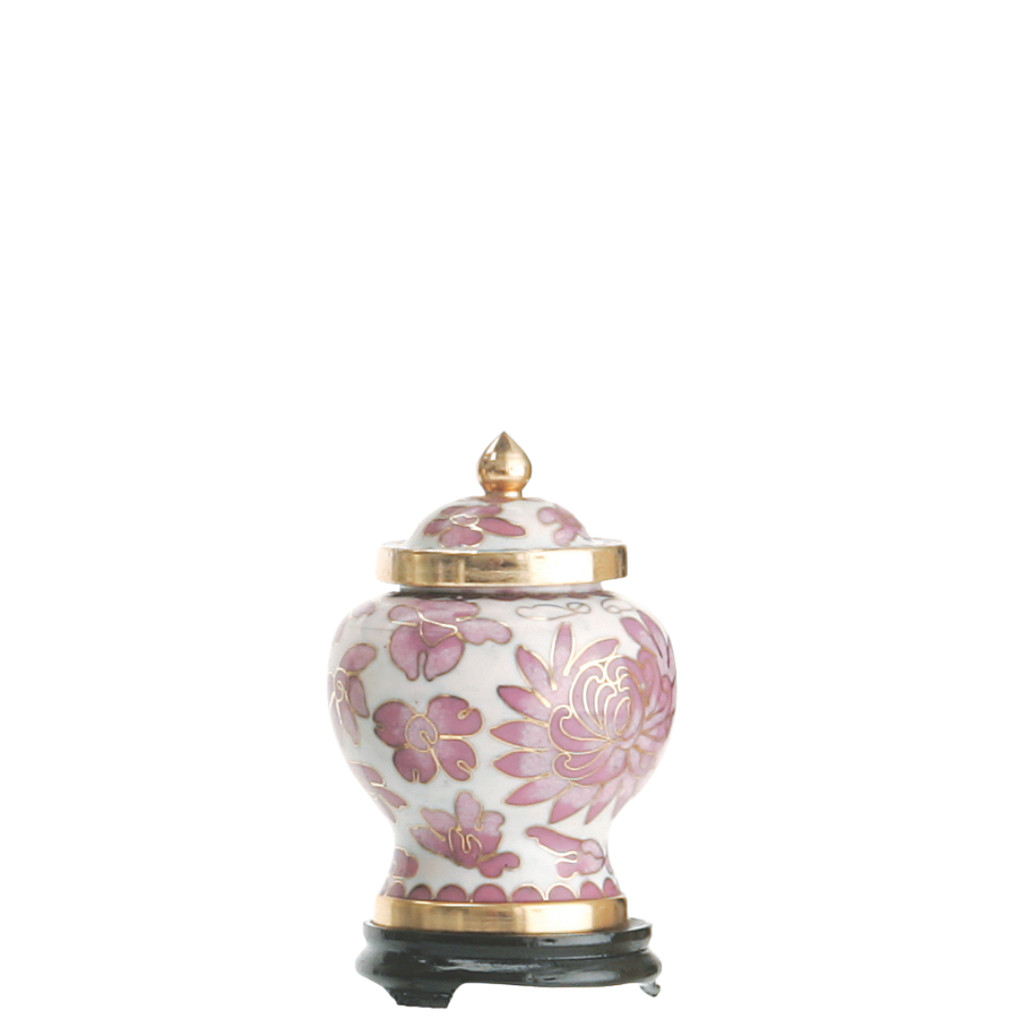 Small/Keepsake 2.5 Cubic Inches Pink Floral Miniature Cremation Urn for Ashes