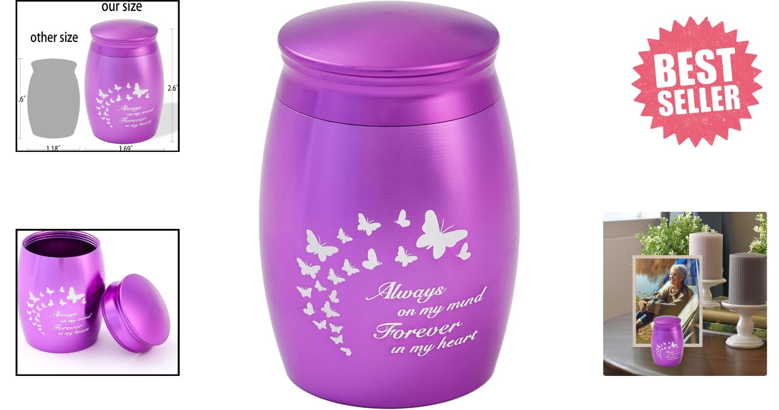 Durable & Stylish 2.67-Inch Butterfly Keepsake Urn for Ashes and Mementos