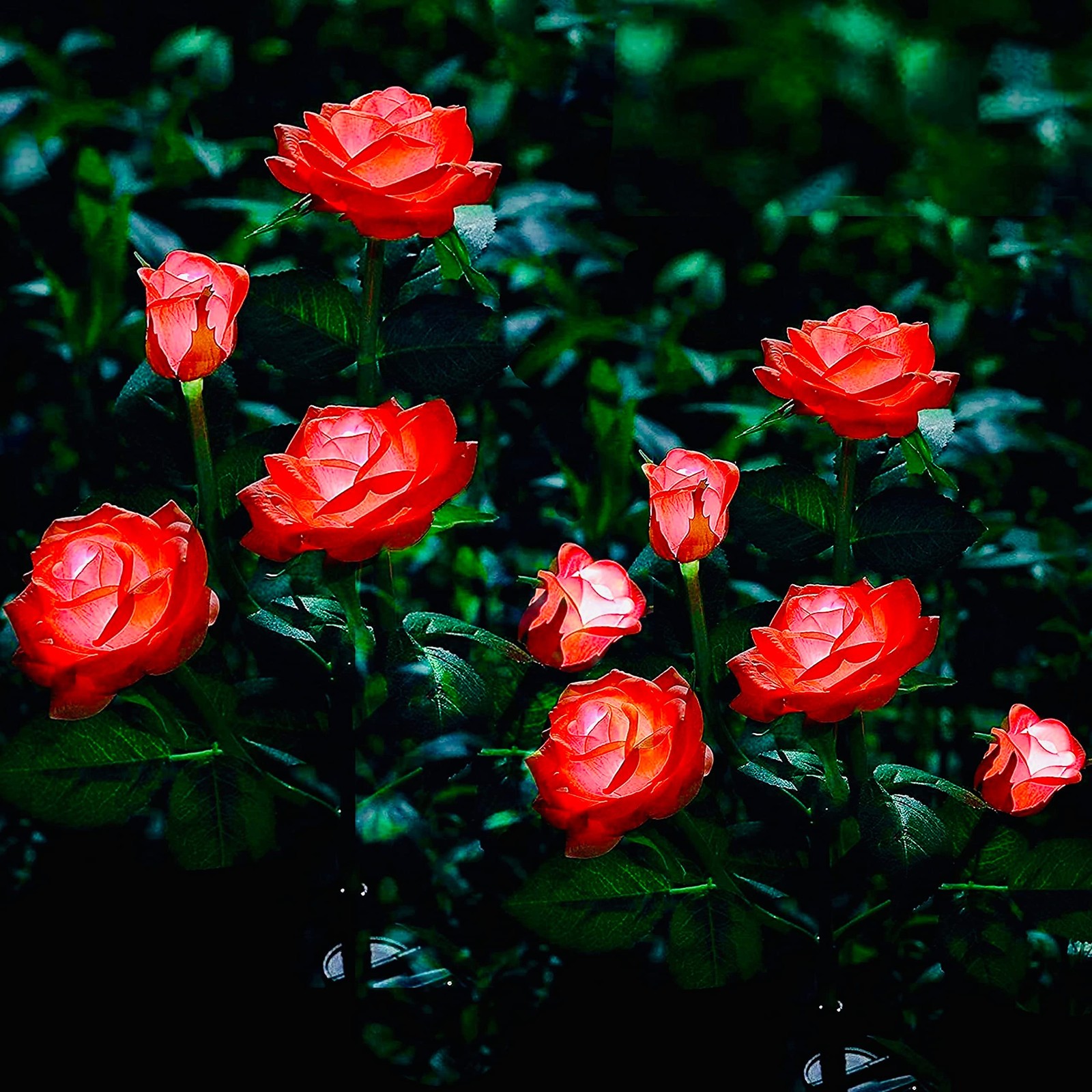 Solar Realistic Solar Powered Rose Lights Flower Stake,Solar Garden Lights Ou…