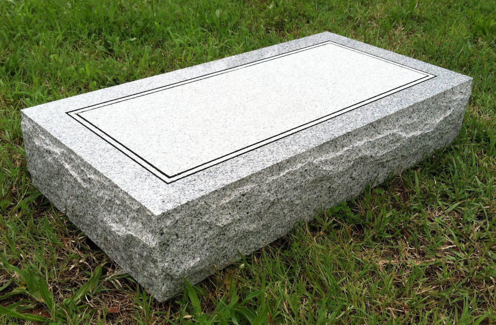 Granite Memorial Flat Grave Marker Cemetery Funeral Gray 24″x12″x4″