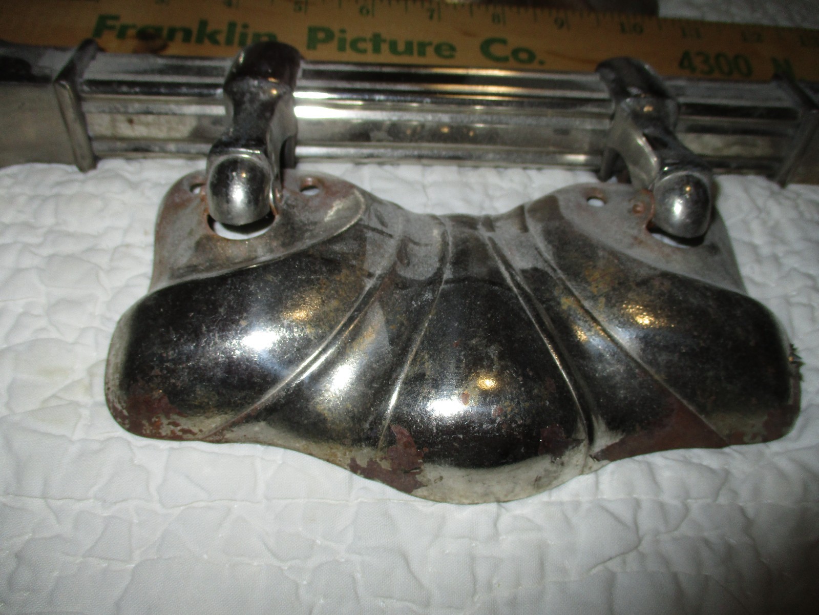 3 Lot Large Art Nouveau Style Casket Handles Vtg 13″ Heavy Silver Tone Funeral