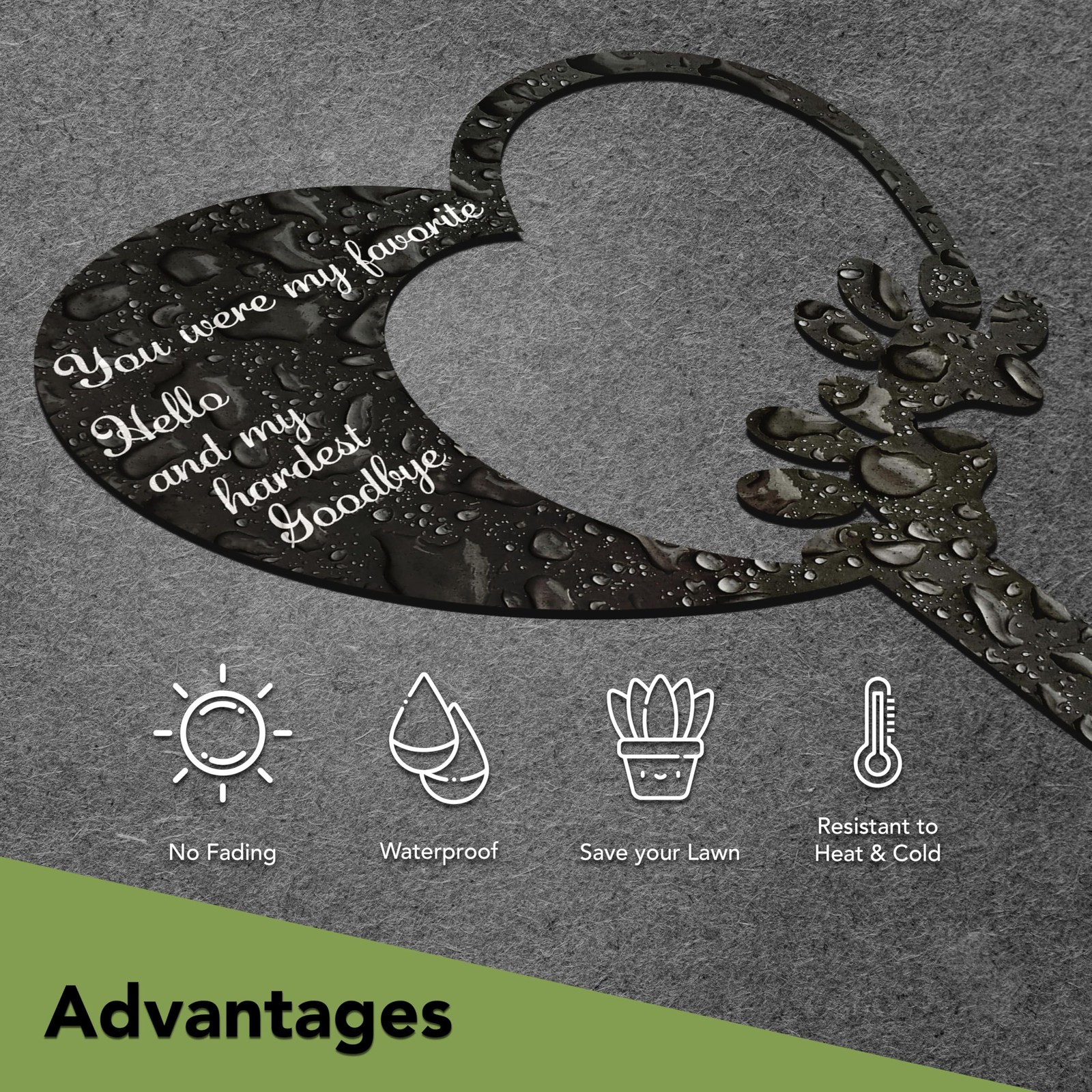 DIMARONGTON Pet Memorial Graves Markers, 9×12 Iron, Dog and Cat