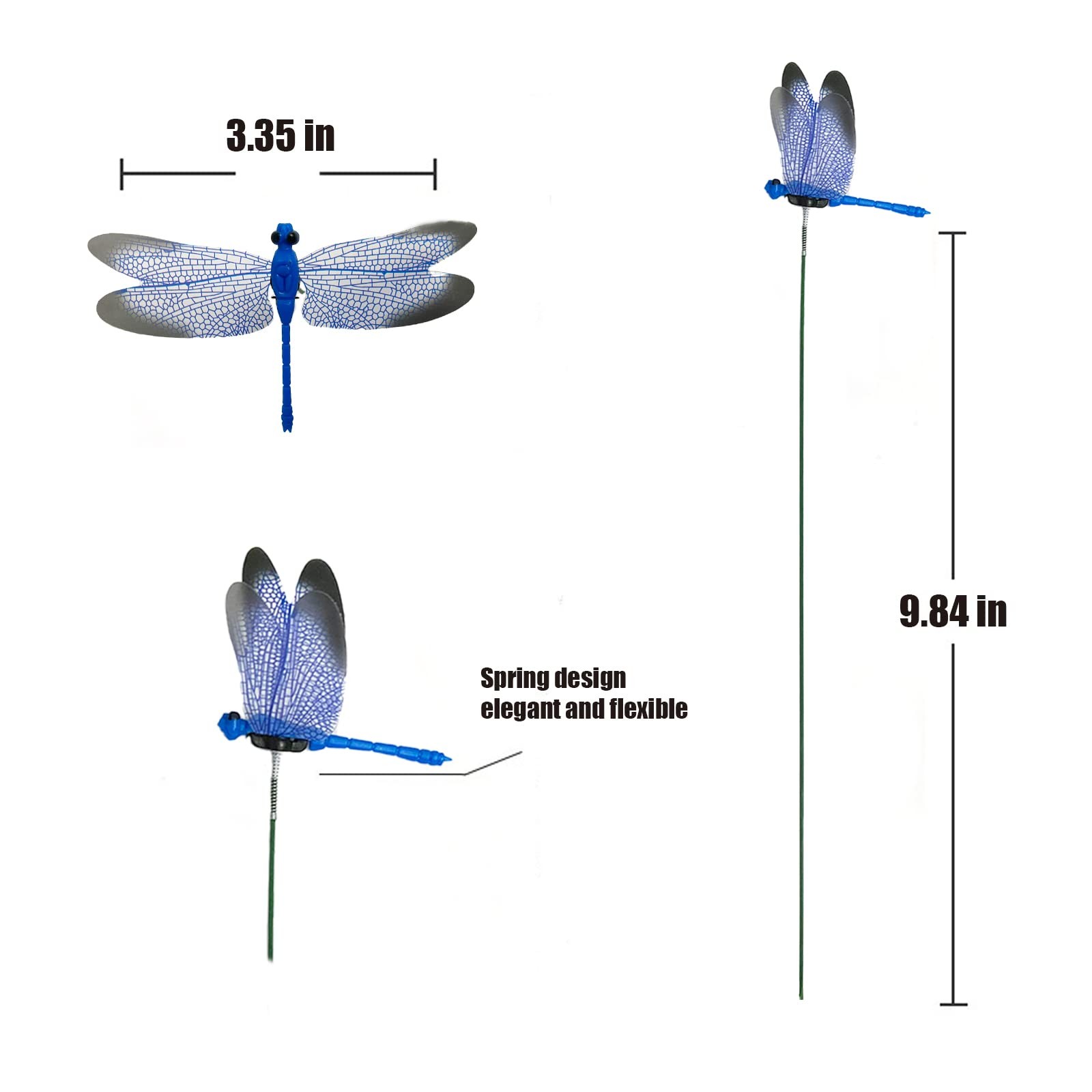20 PCS Fake Dragonfly Clips Clip on Dragonfly for Outdoors 3D VALENTINES GIFT