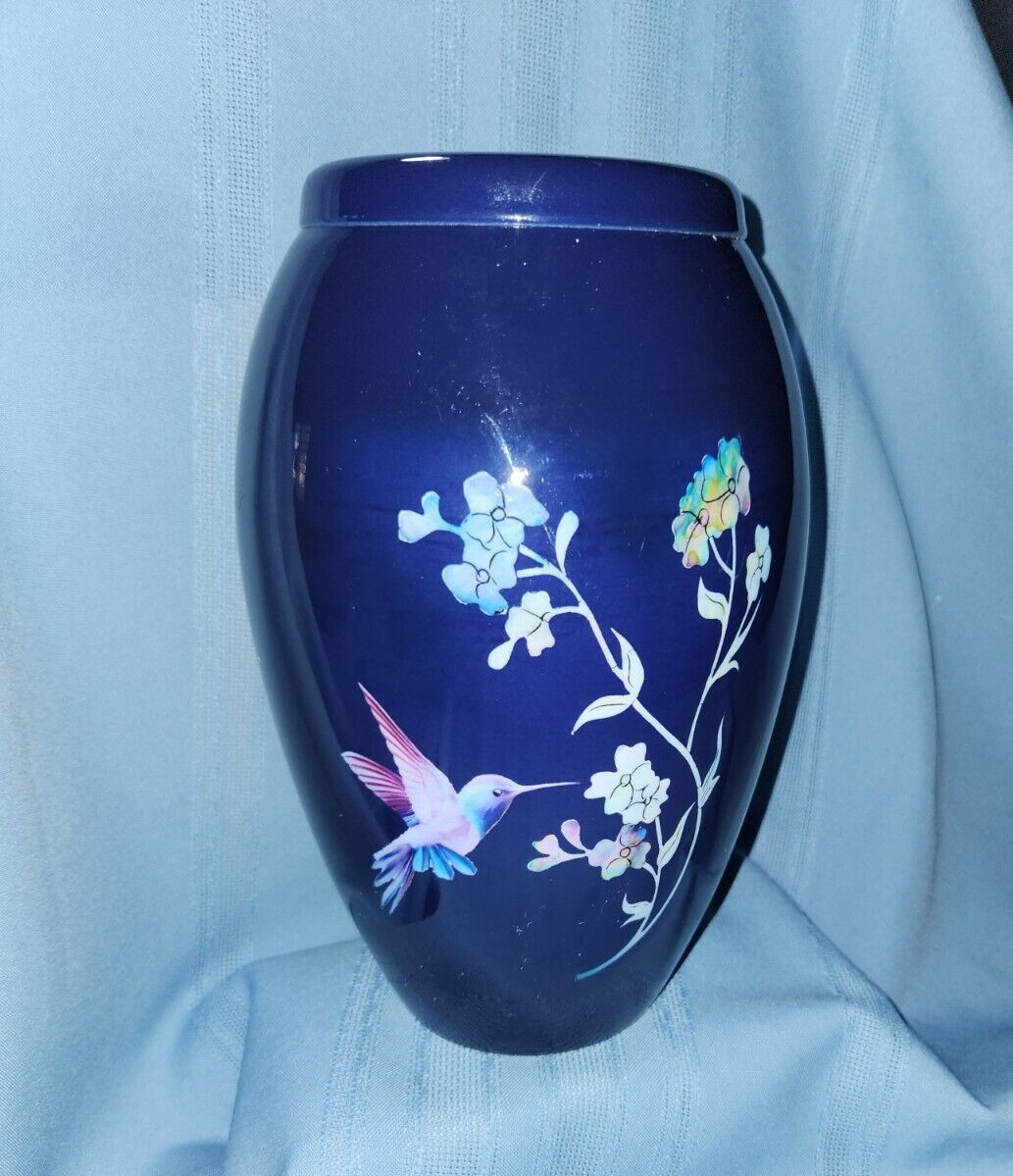 Blue Hummingbird Adult Large M/F Cremation Urn for Human Ashes Up To 200 lbs