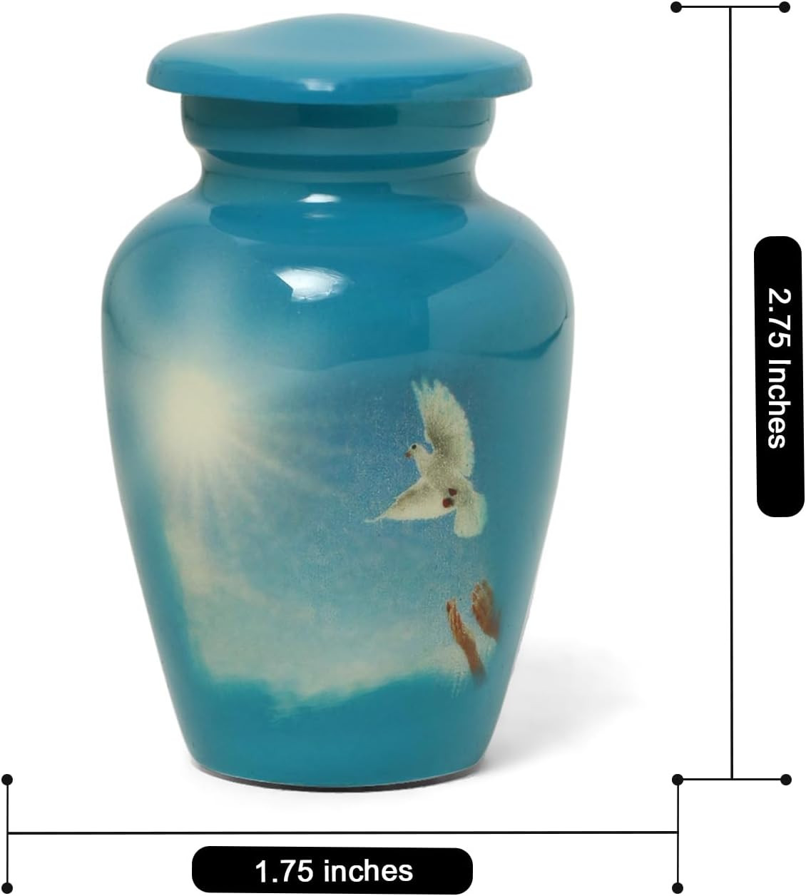 Small Cremation Urns for Human Ashes Adult Male Female – Serenity Dove Painted M