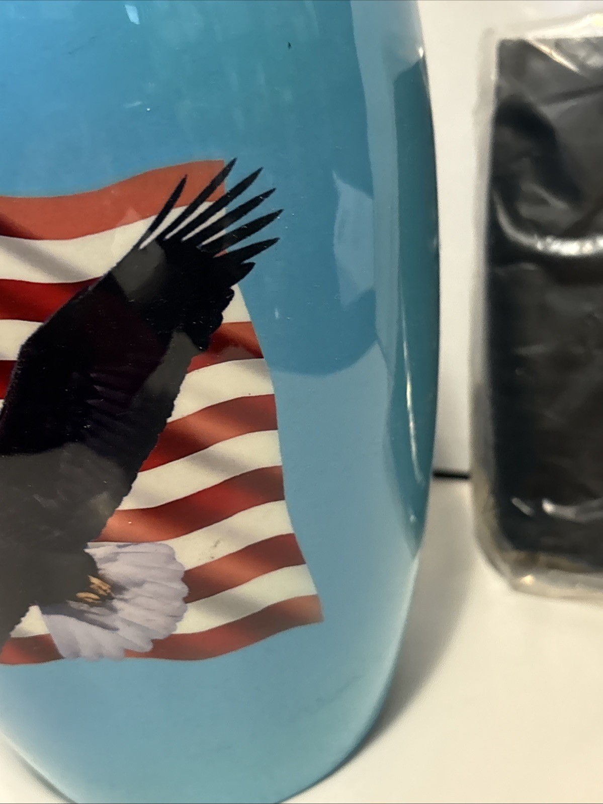 Large Urn For Human Ashes Aluminum Metal Urn 200 Cu In Blue USA Eagle Open Box
