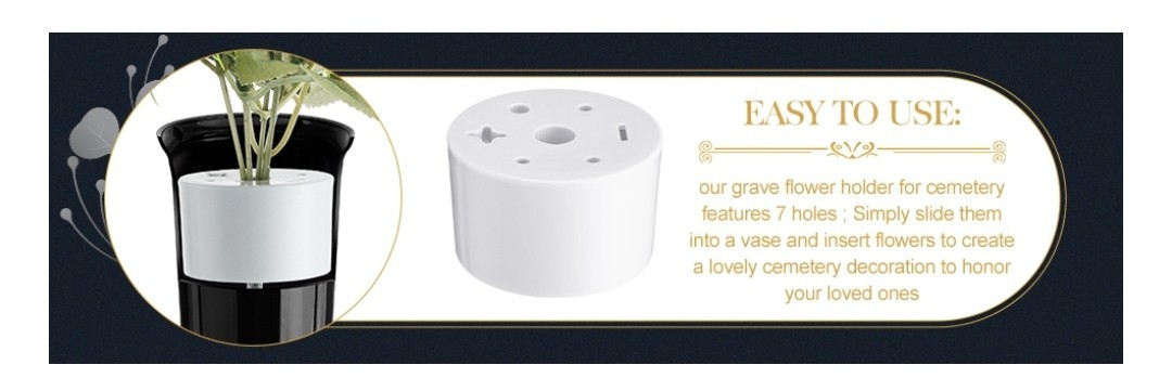 6 Pcs Cemetery Grave Vase Inserts Plastic Flowers Holder Bracket with 7 Hole…