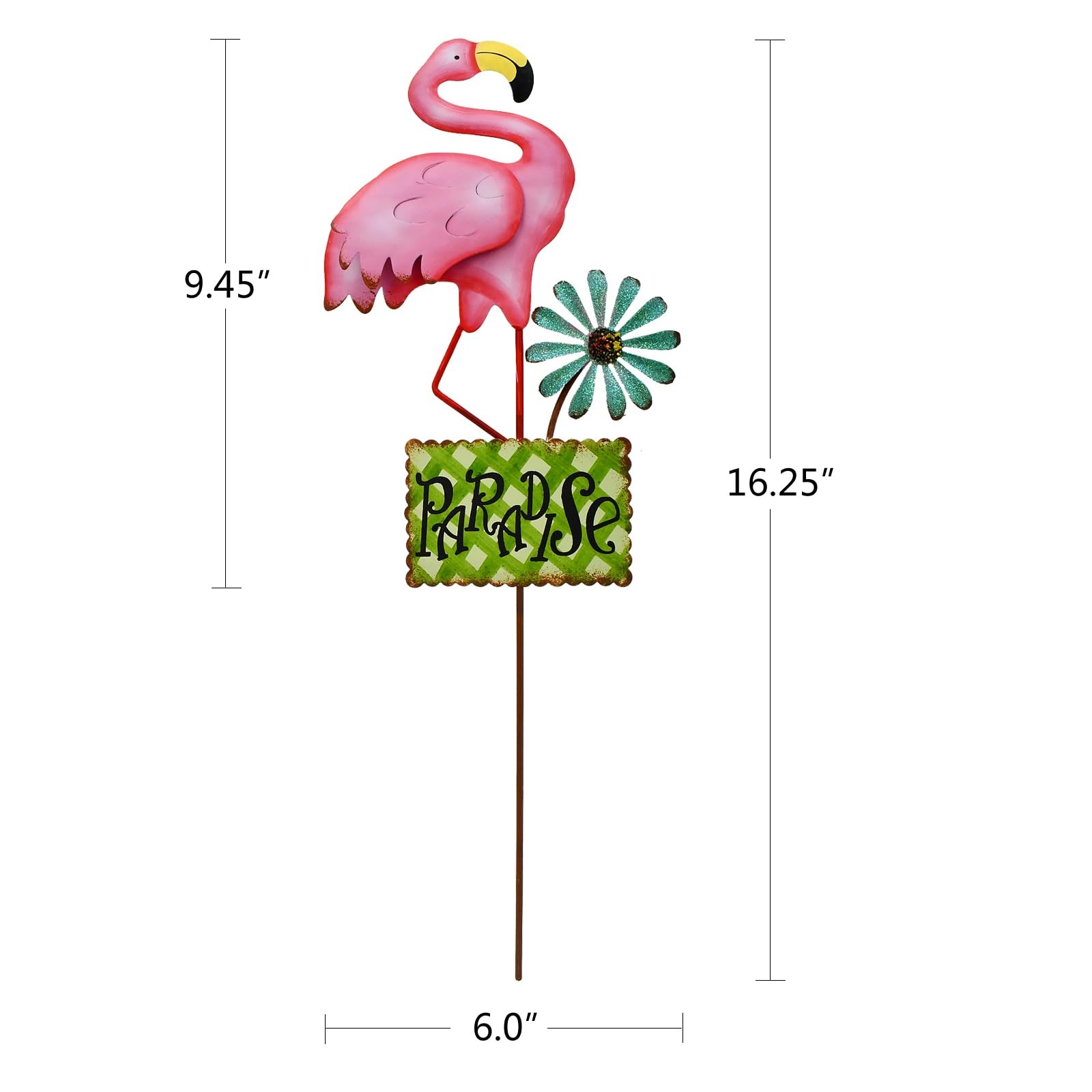 Metal Flamingo Decorative Garden Stakes,16.25″ H Pink Flamingo Welcome Yard S…