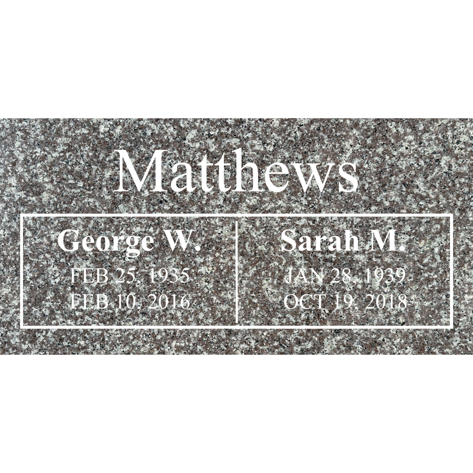 Headstone -cemetery grave flat marker 24x12x4″ includes engraving- Light Pink