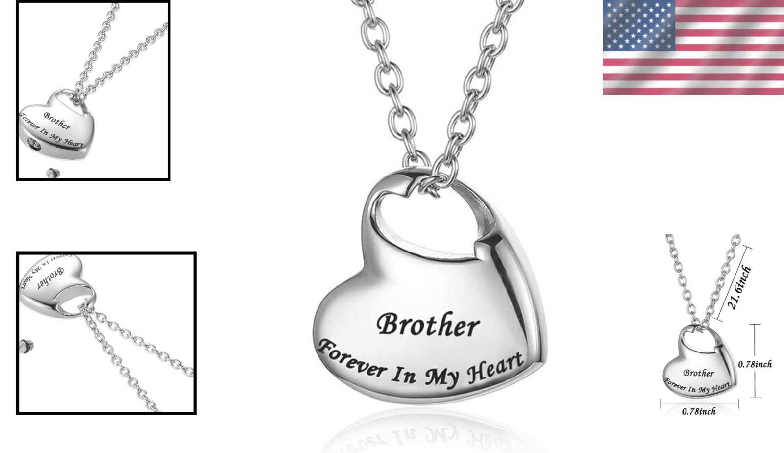 Forever in My Heart Cremation Urn Necklace for Ashes – Elegant Memorial Jewelry
