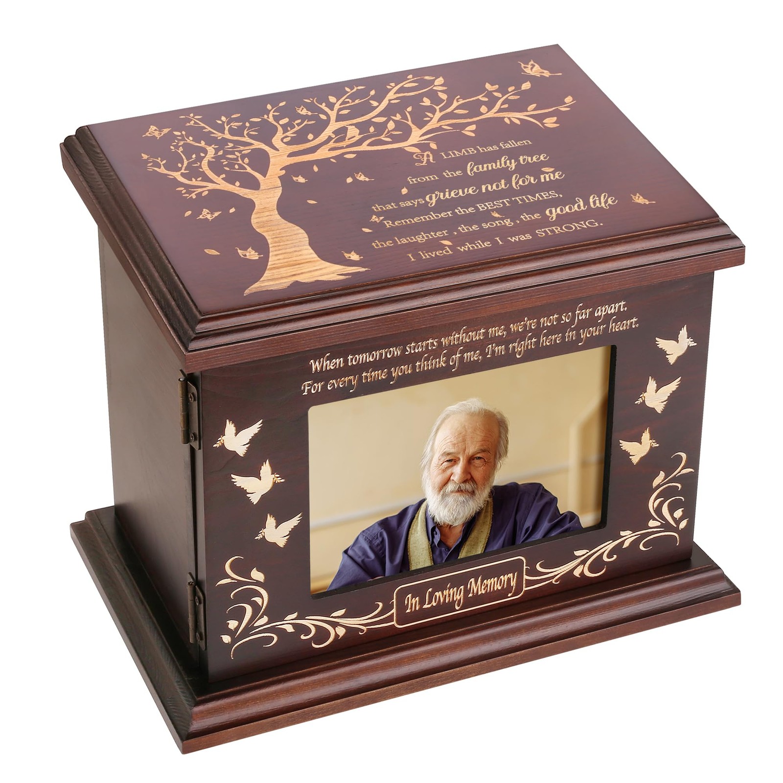 Cremation Urns for Ashes, Wooden Picture Frame Caskets, Holds 250 LBS