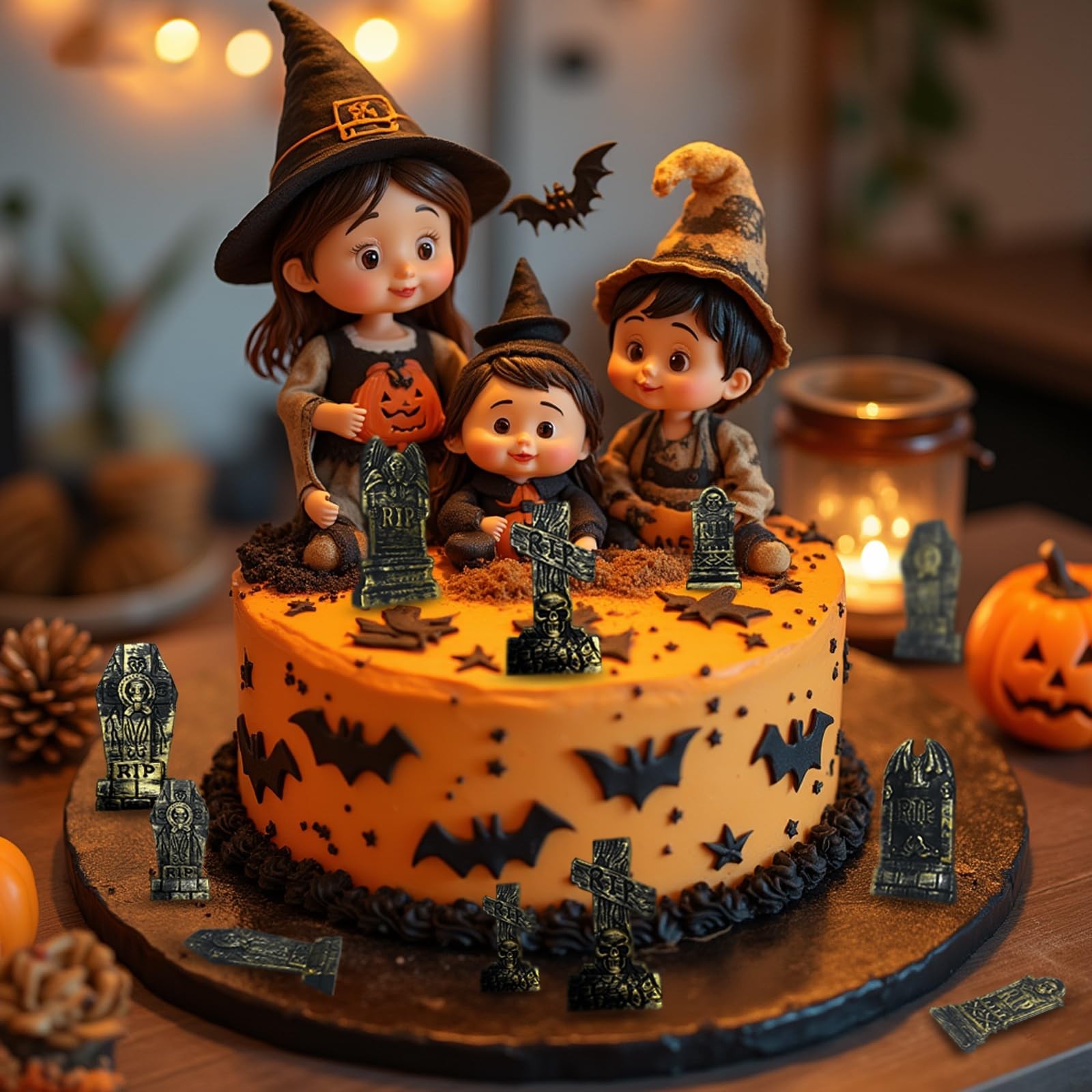 20PCS Halloween Mini Tombstones Figurines Graveyard Scene Decorations DIY Crafts