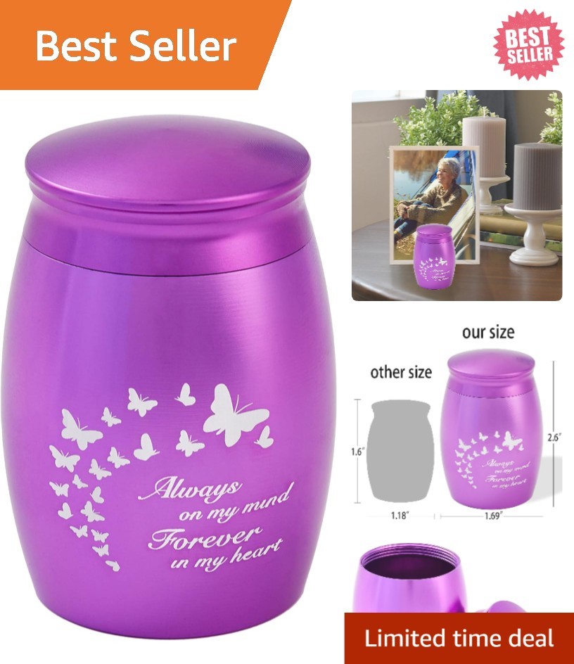 Durable & Stylish 2.67-Inch Butterfly Keepsake Urn for Ashes and Mementos