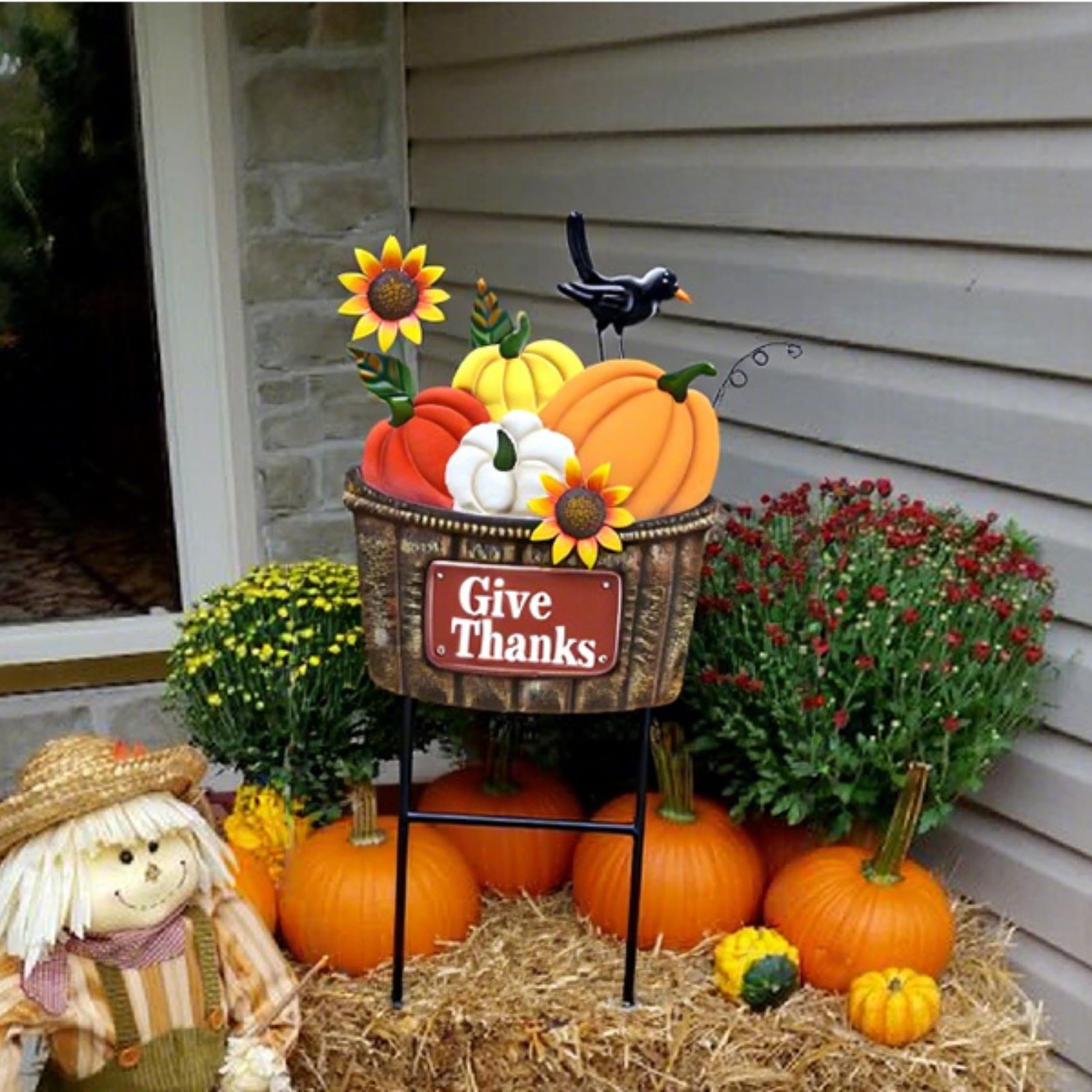 Fall Outdoor Decor, Pumpkin Fall Garden Decorations, Autumn Metal Yard Signs …