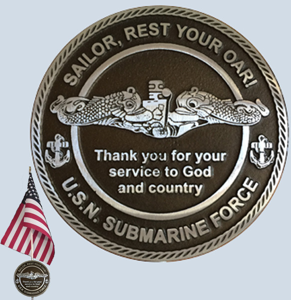 NEW Navy Submarine Veteran Grave Marker / Flag Holder – Sailor, Rest Your Oar!