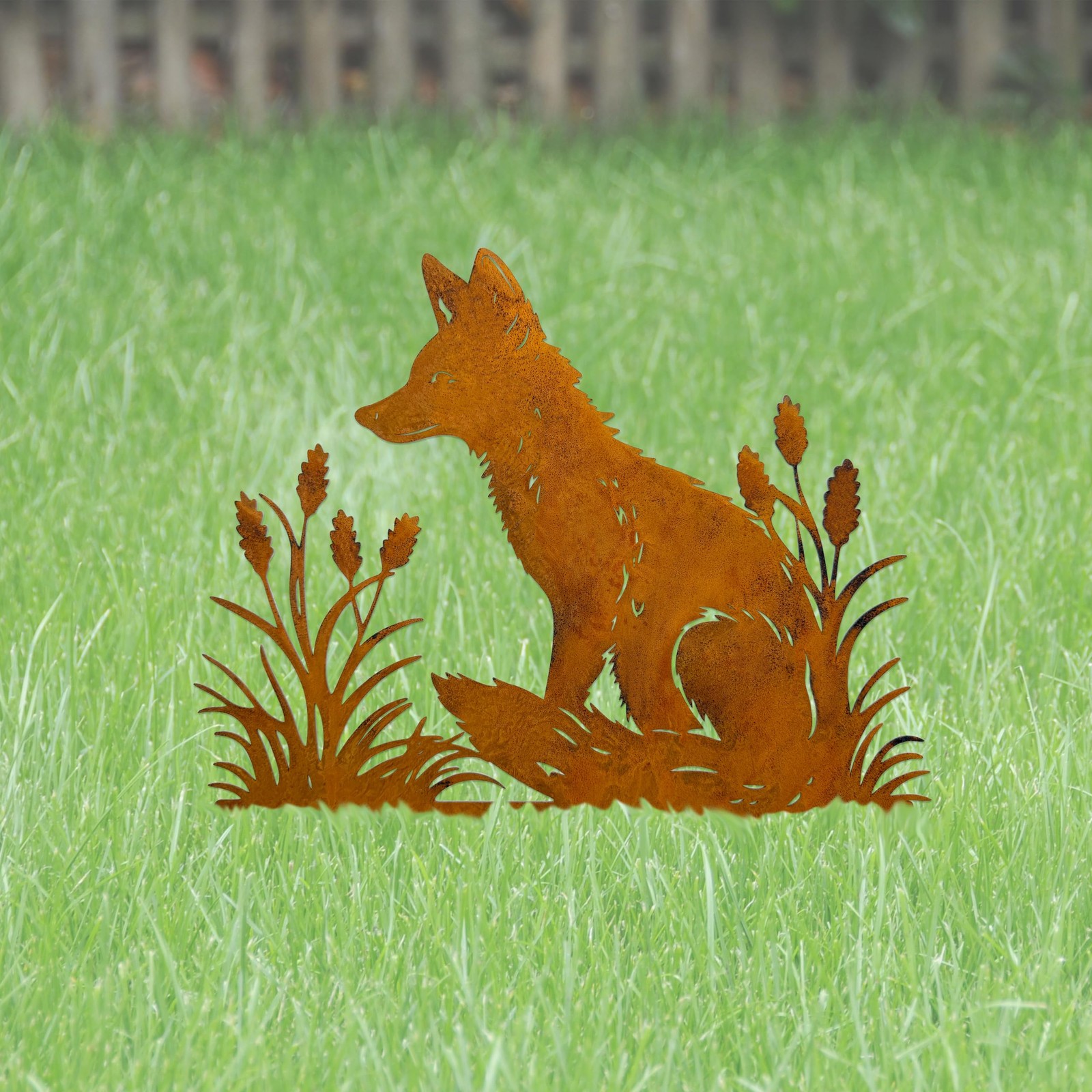 Rusty Fox Garden Stake – Metal Yard Art Sculpture, Fox Outdoor Decor for Gard…