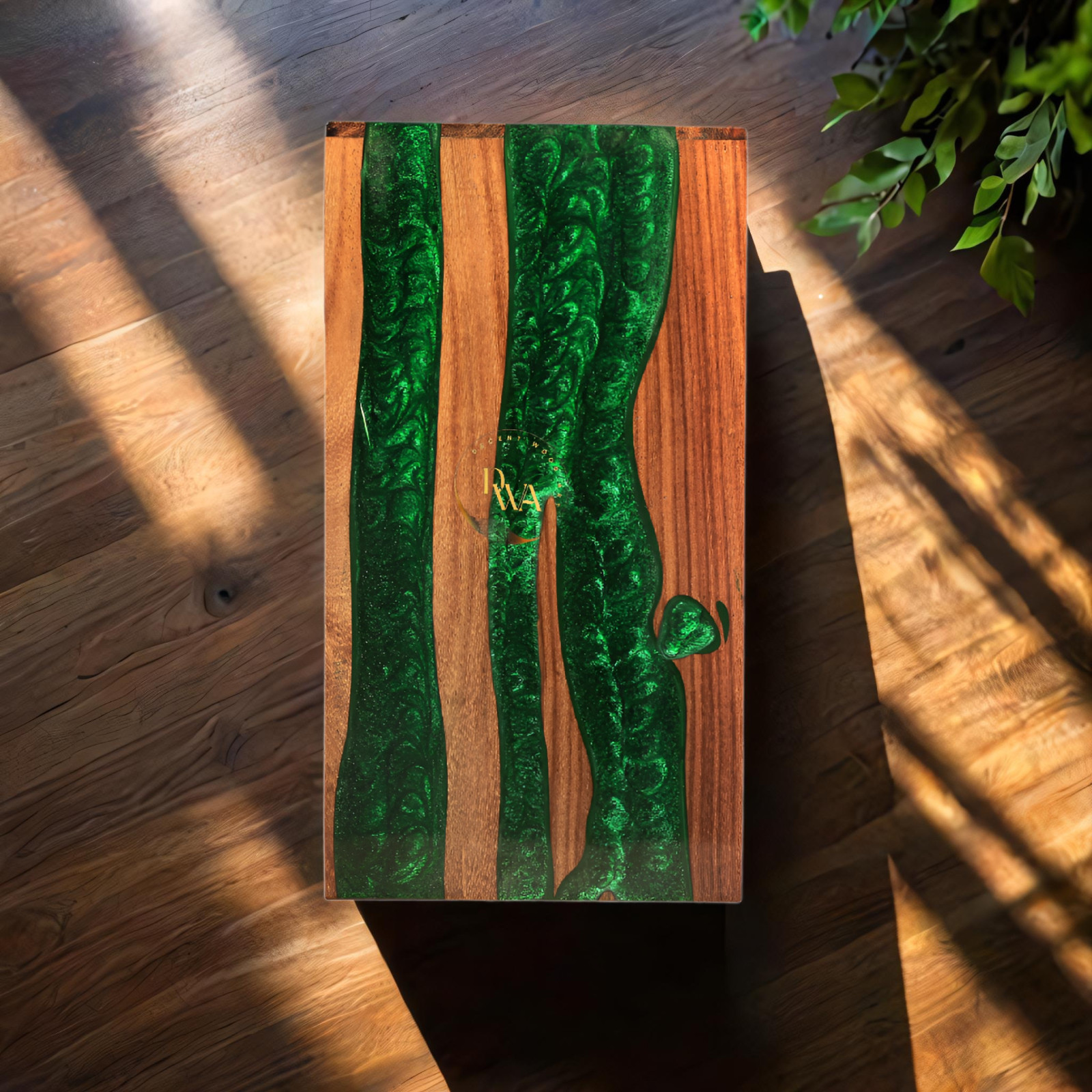 Rosewood Cremation Urn For Human Ashes, Green Resin Urn Box, Adults Urn, Pet Urn