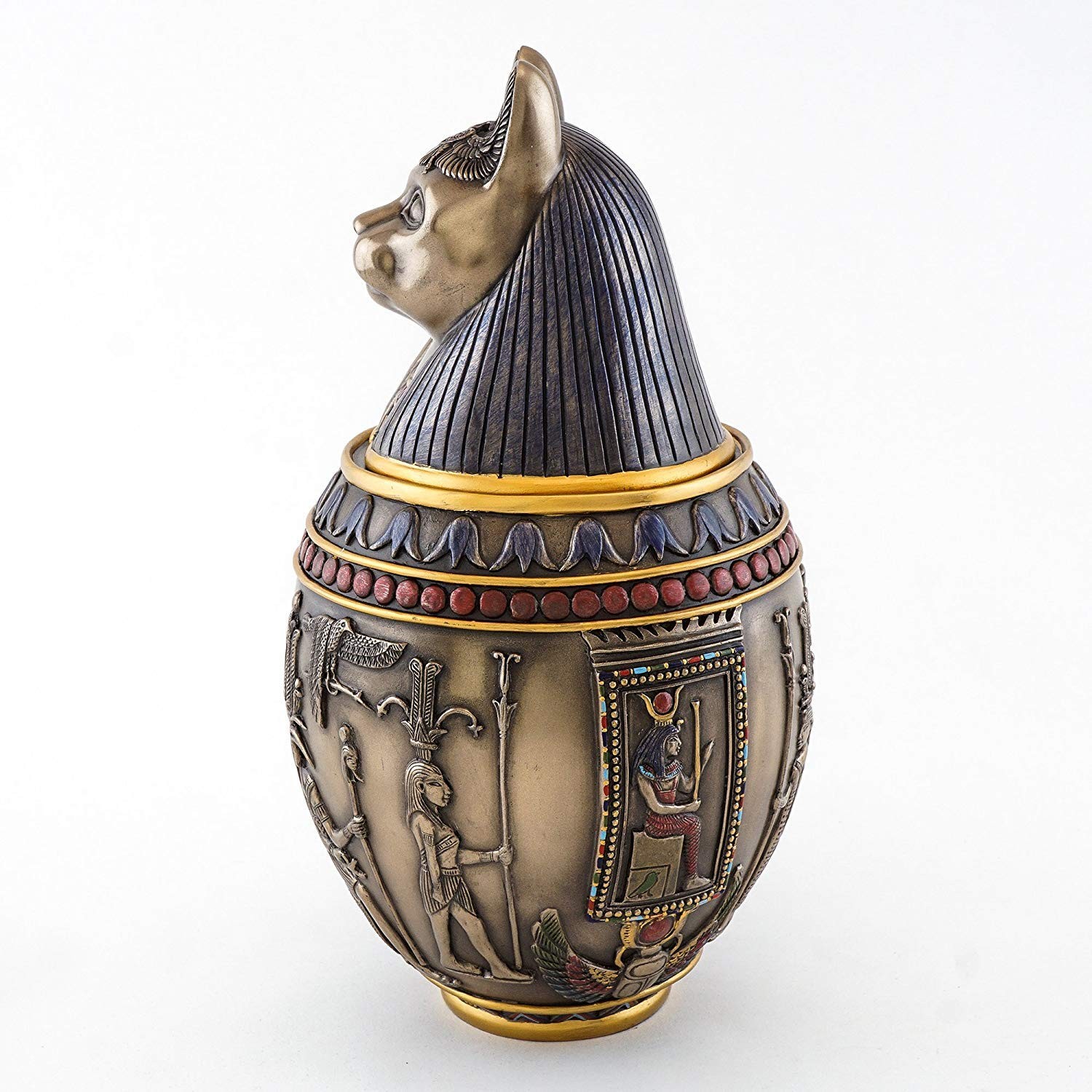 Canopic Jar Statue In Cold Cast Bronze Ancient Egyptian Mythology Artifact Colle