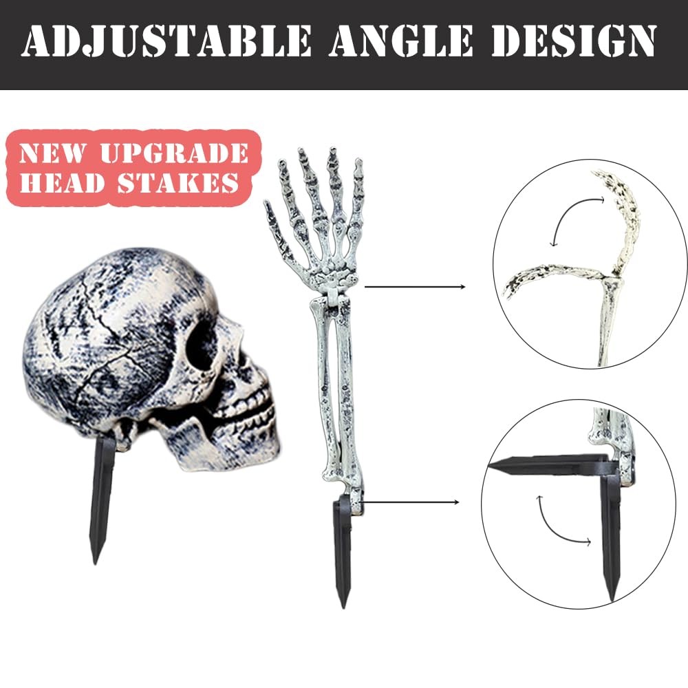 Realistic Skeleton Stakes Halloween Decorations Outdoor for Lawn Garden Zombi…