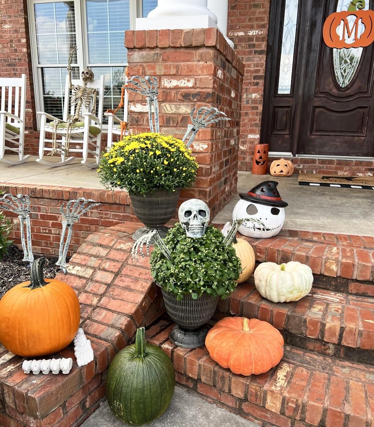 6PC Realistic Skeleton Arm Stakes Halloween Decorations for Lawn Stakes Garde…
