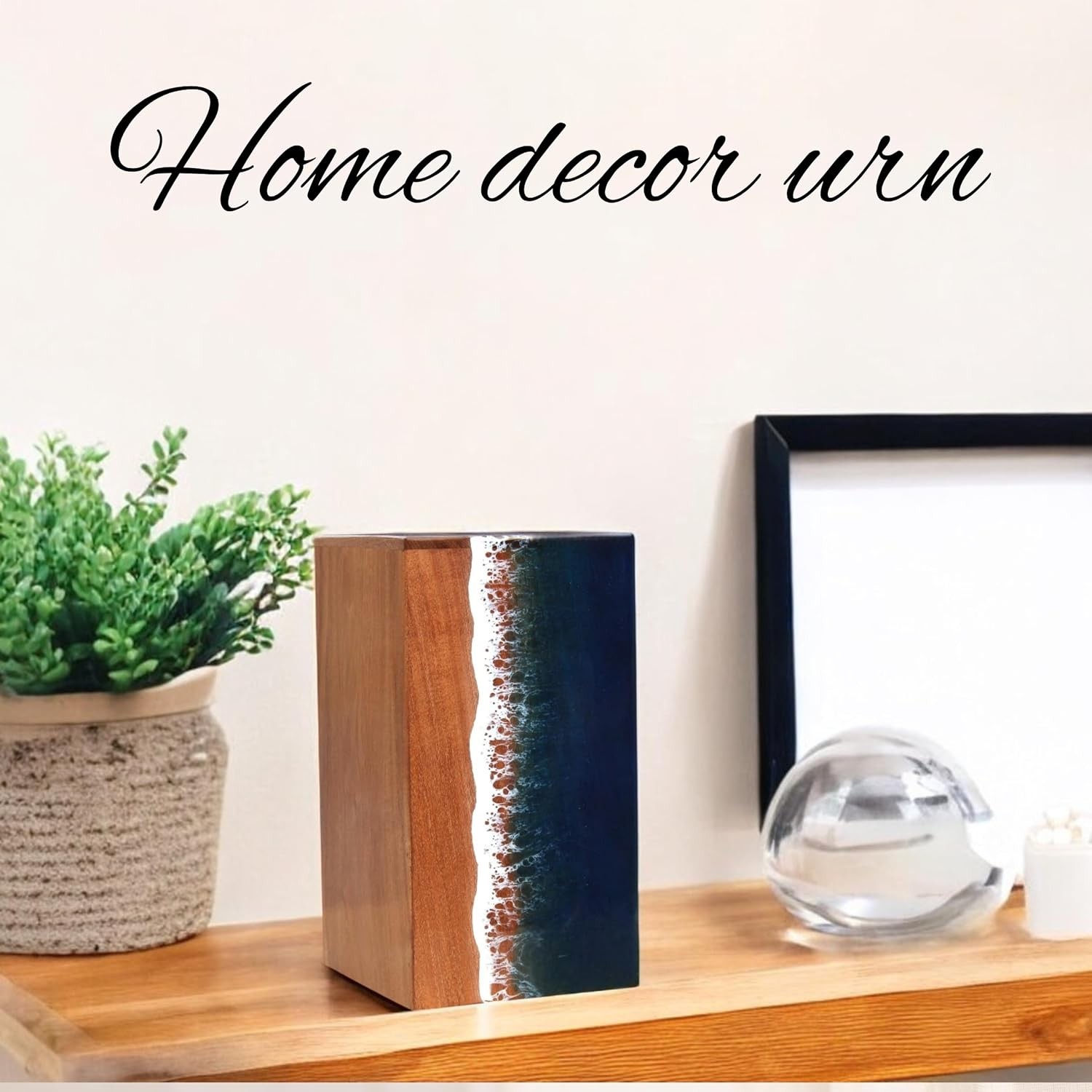 Ocean Wooden Resin Urn | Sea Shore Urn | Unique Urn | Modern Urn | Urns for Huma